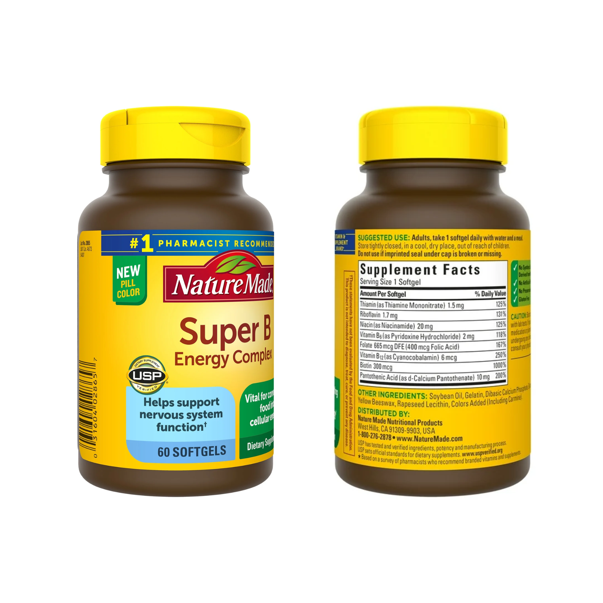 Nature Made, Super B Energy Complex Softgels, Supports Energy Metabolism & Nervous System Health, 60 Count