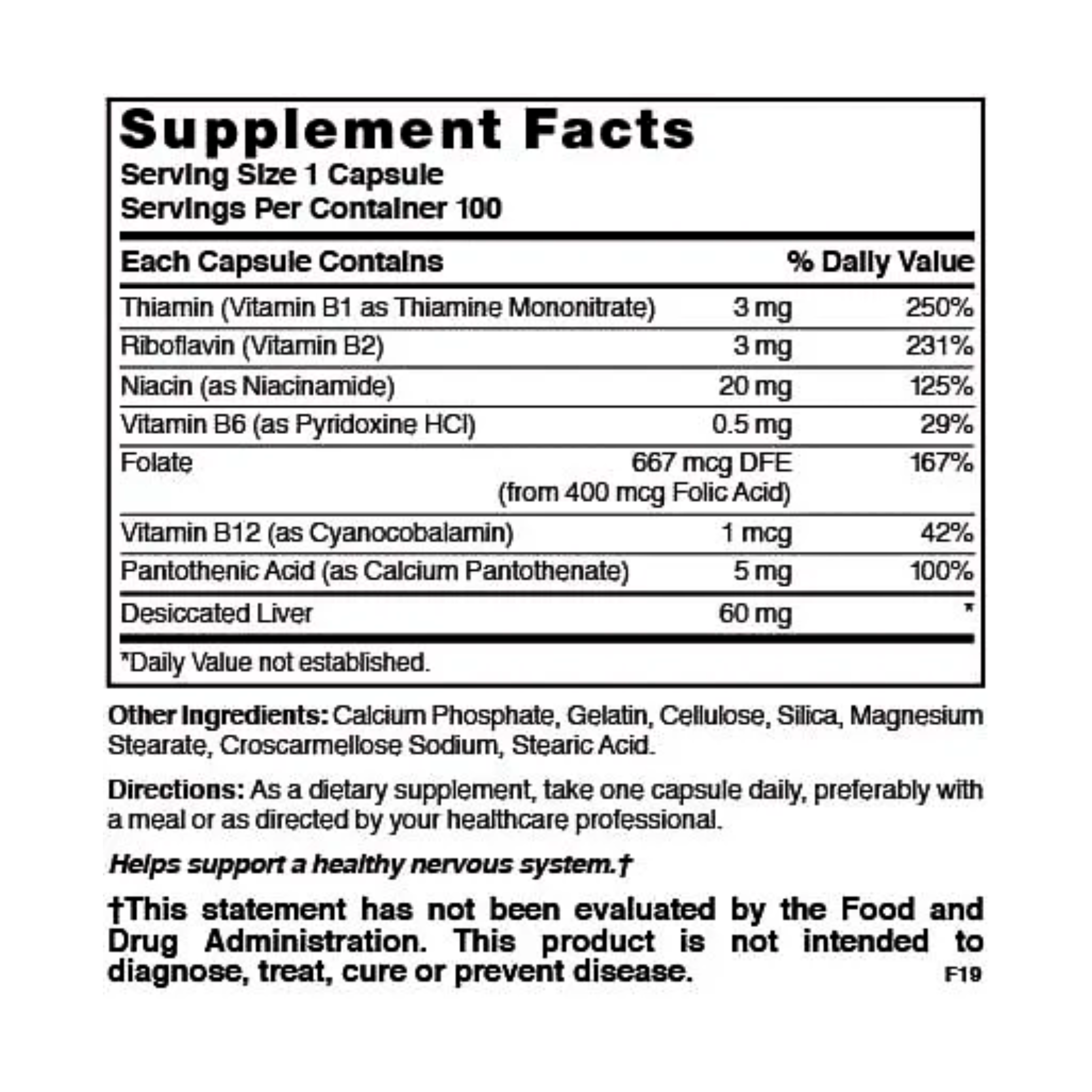 Nature's Blend, B Complex Capsules, Energy & Metabolism Support, 100 Count - Pharmaful