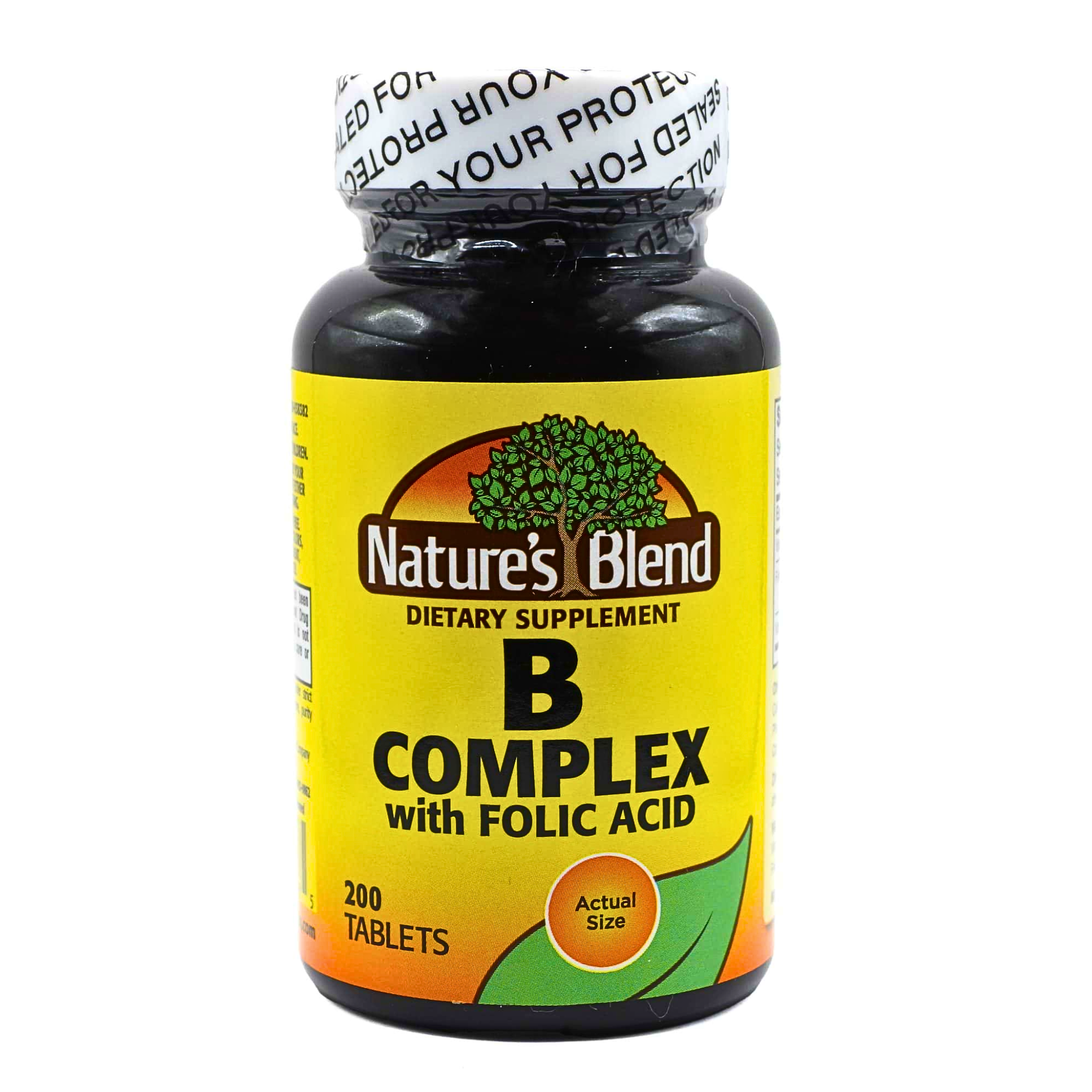 Nature's Blend, B Complex Plus Folic Acid Tablets, Energy & Metabolism Support, 200 Count