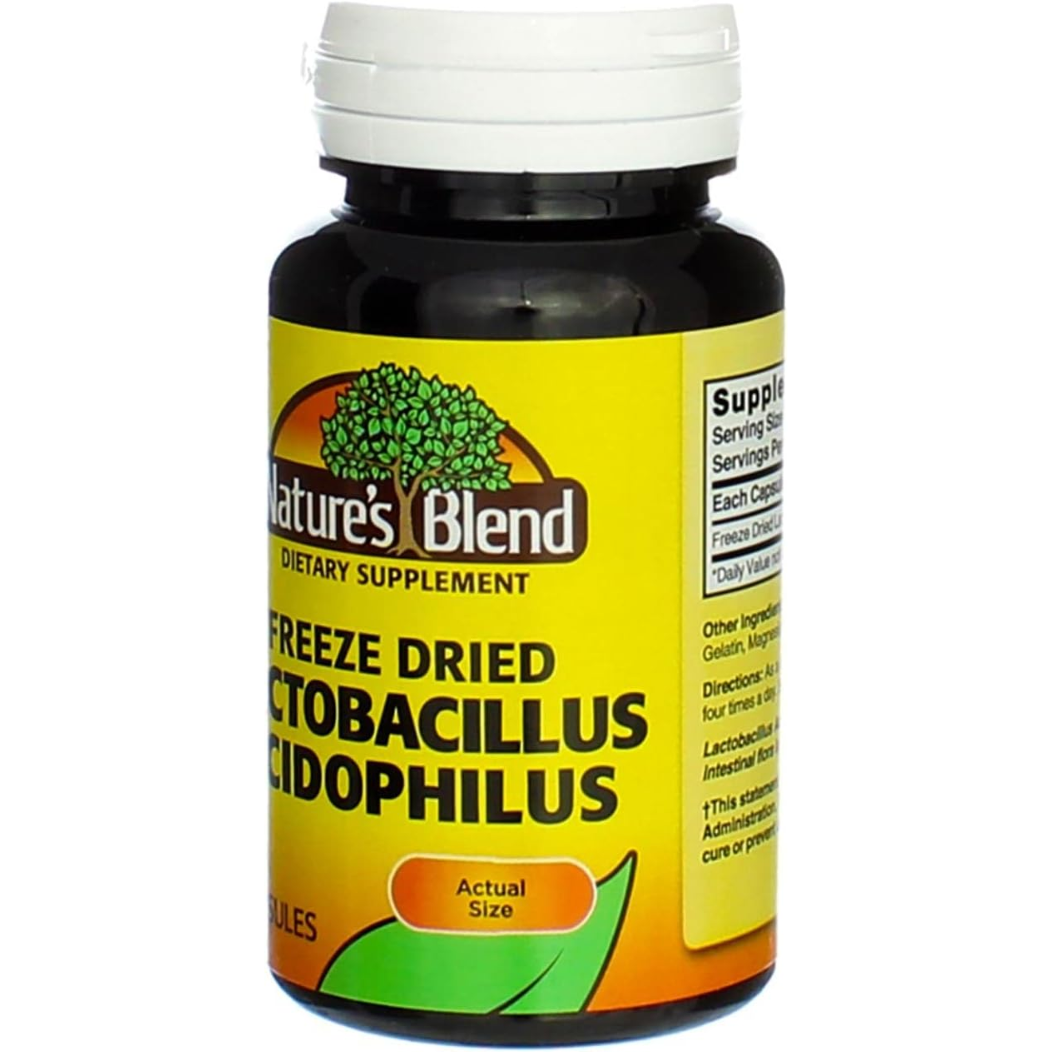 Nature's Blend, Acidophilus Lactobacillin, Digestive Health Support, Non-GMO & Gluten-Free, 100 Capsules
