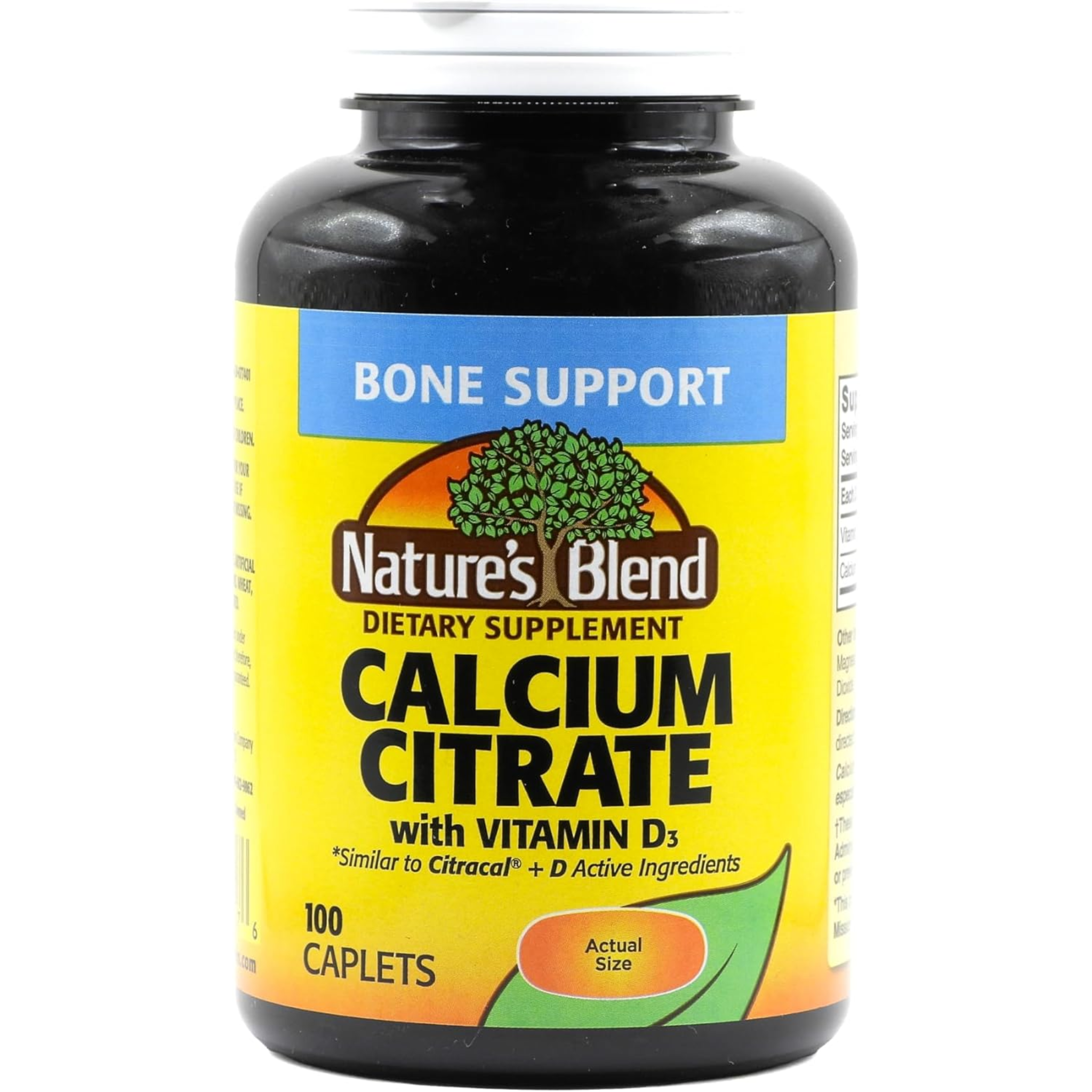 Nature's Blend, Calcium Citrate with D3, Supports Bone Health, 100 Tablets