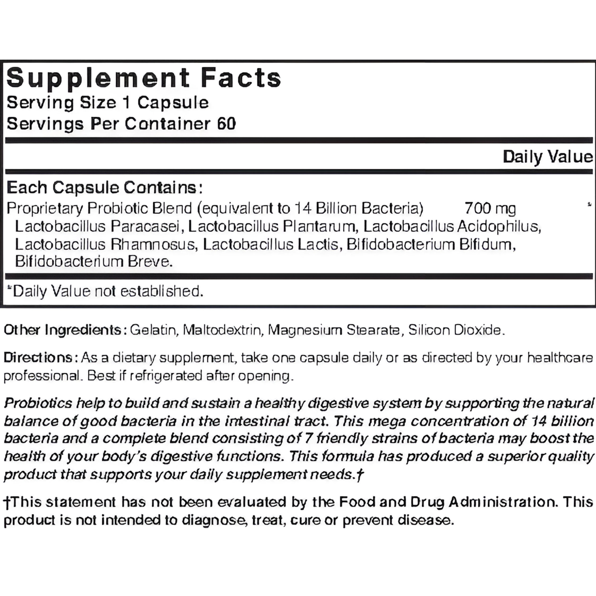 Nature's Blend, Mega Probiotic, Digestive & Immune Support, 60 Capsules