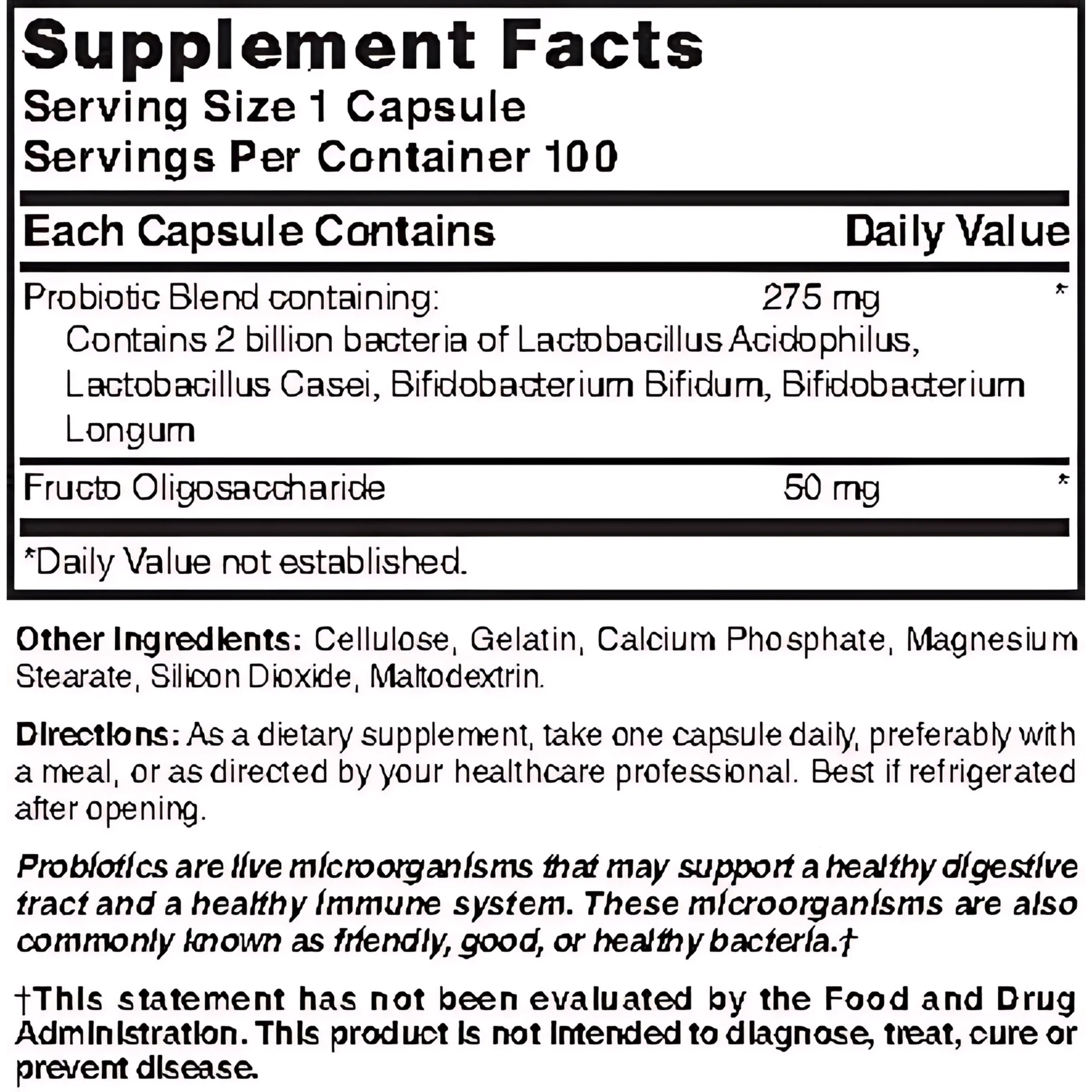Nature's Blend, Probiotic Blend, 2 Million CFU, Digestive & Immune Support, 100 Capsules