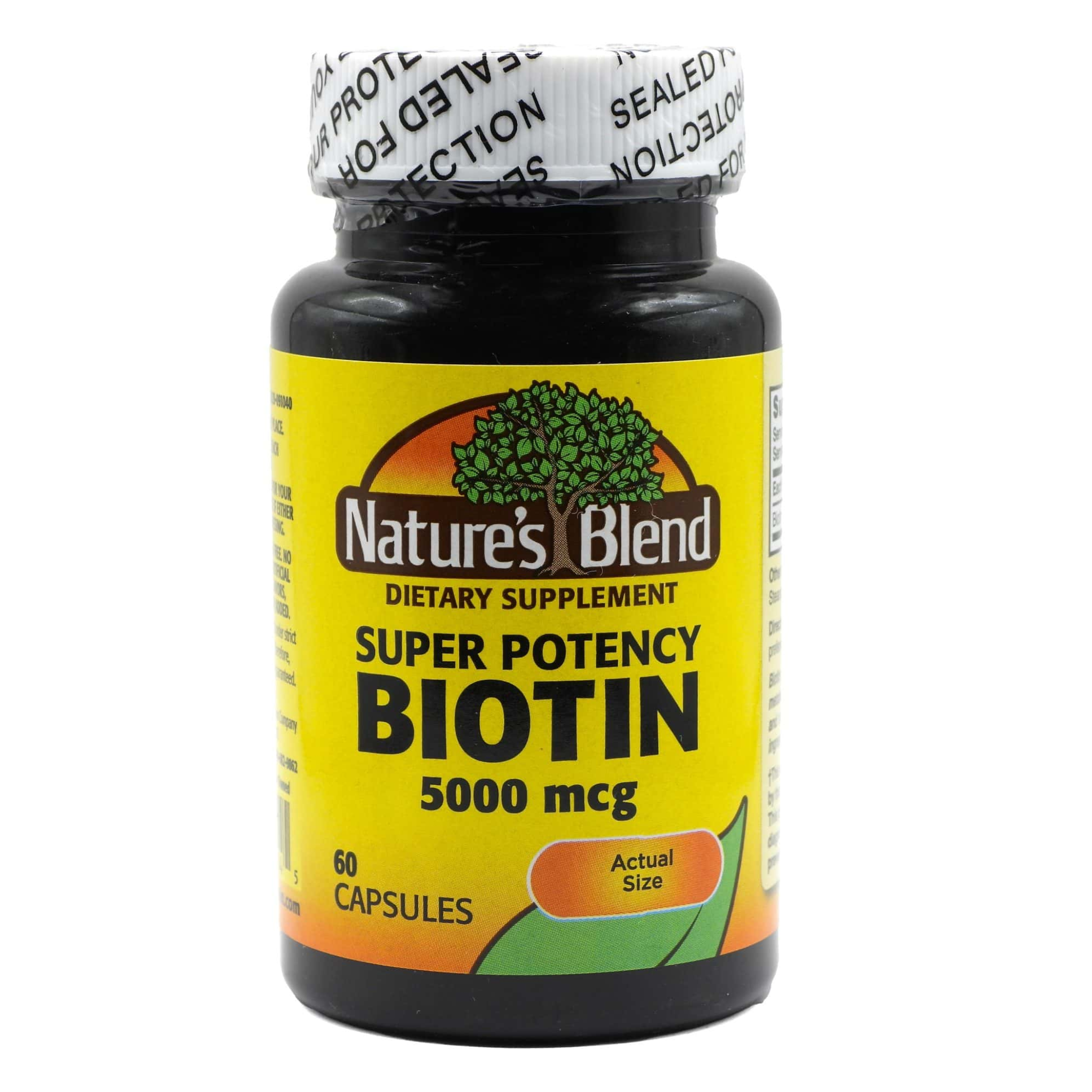 Nature's Blend, Biotin Capsules, 5000 mcg, Supports Healthy Hair, Skin & Nails, 60 Count