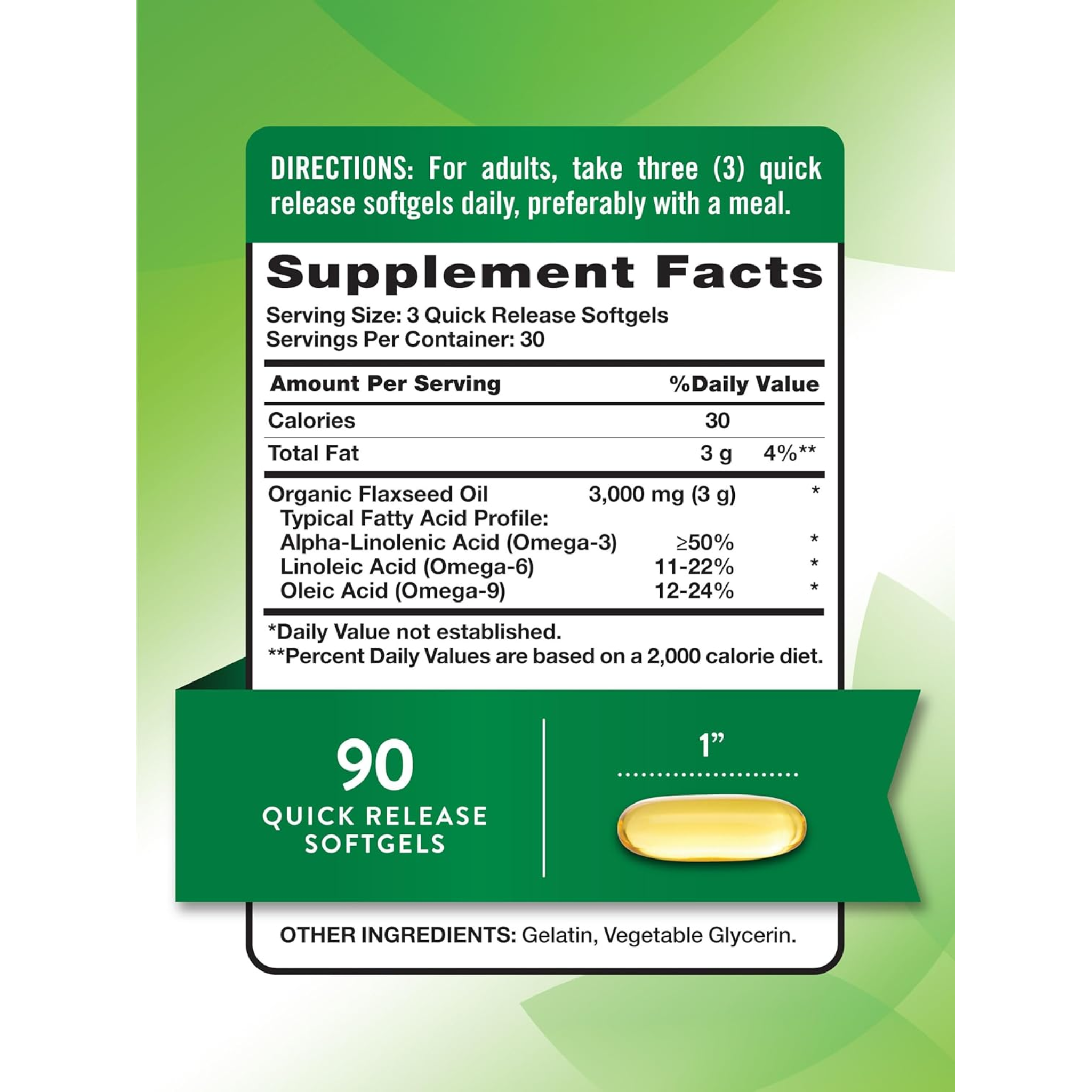 Nature's Truth, Flaxseed Oil Softgels, Cold Pressed for Heart and Digestive Health, Non-GMO & Gluten-Free, 90 Count