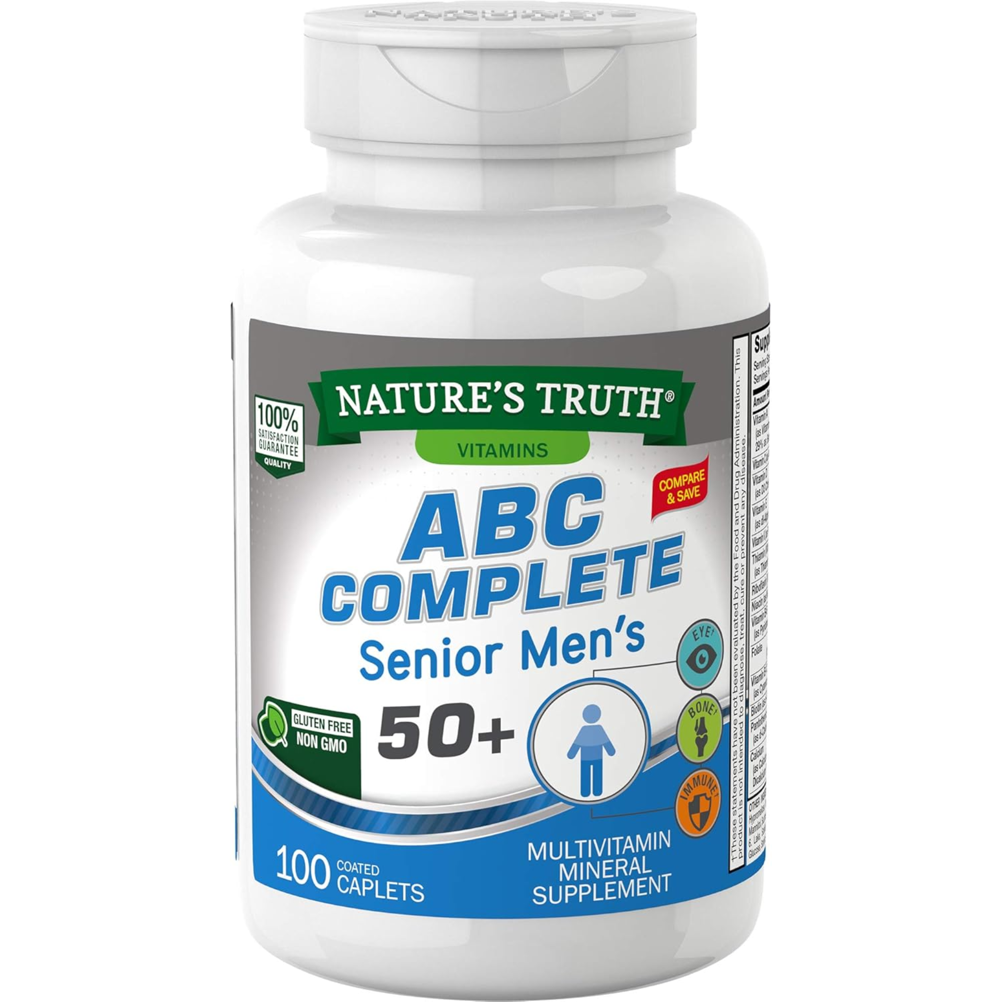 Nature's Truth, Men's 50+ Multivitamin, With Vitamins A, C, E, B6 & B12, Non-GMO & Gluten-Free, 100 Count - Pharmaful