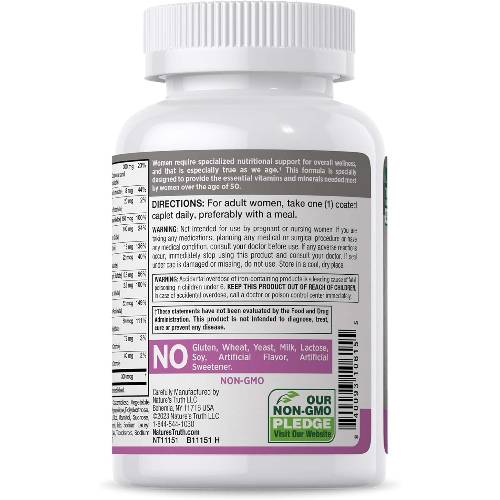 Nature's Truth, Multivitamin for Women 50+, ABC Complete Formula, Daily Nutritional Support, Non-GMO & Gluten-Free, 100 Caplets - Pharmaful