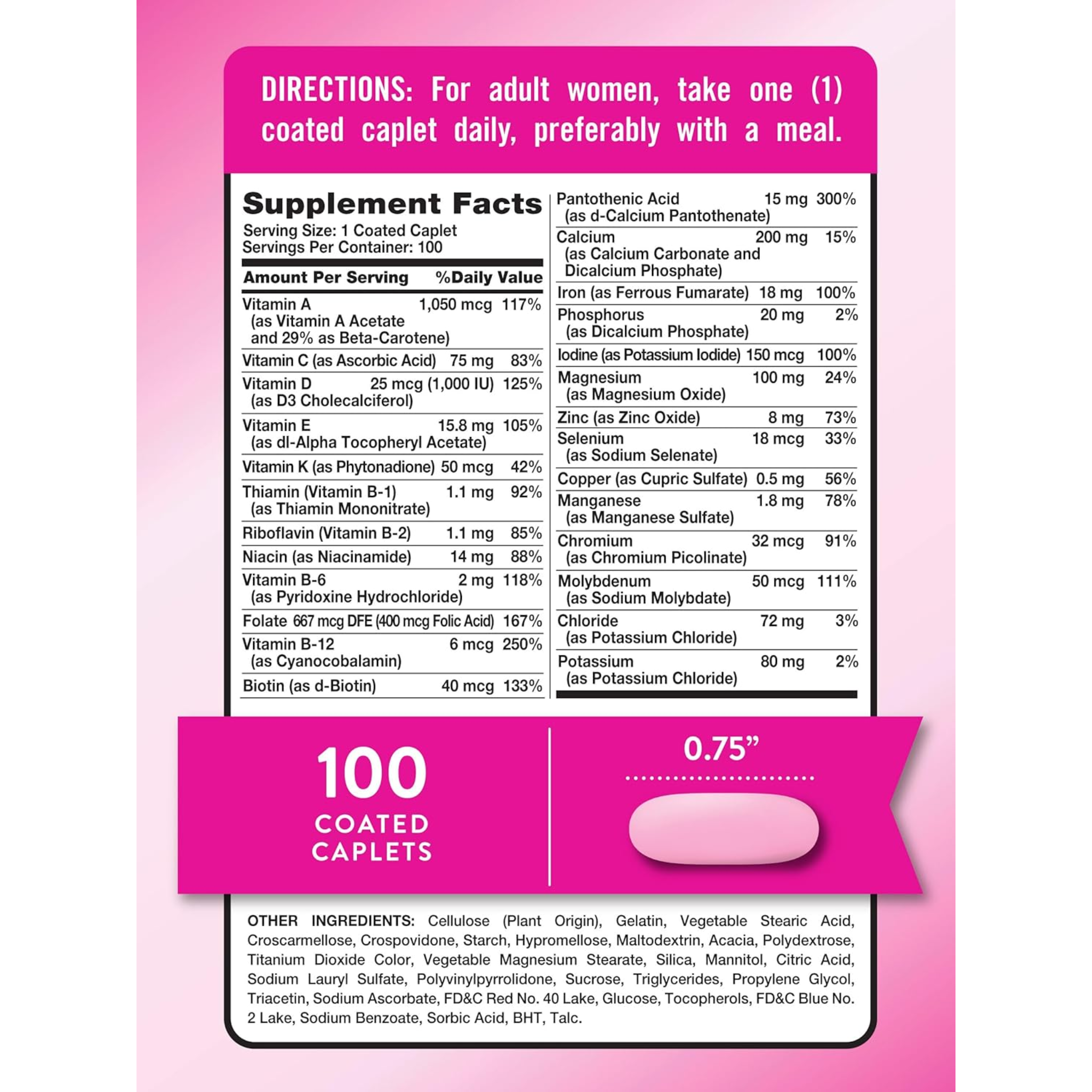 Nature's Truth, Multivitamin for Women with Iron, ABC Complete Formula, Non-GMO & Gluten-Free, 100 Pills - Pharmaful
