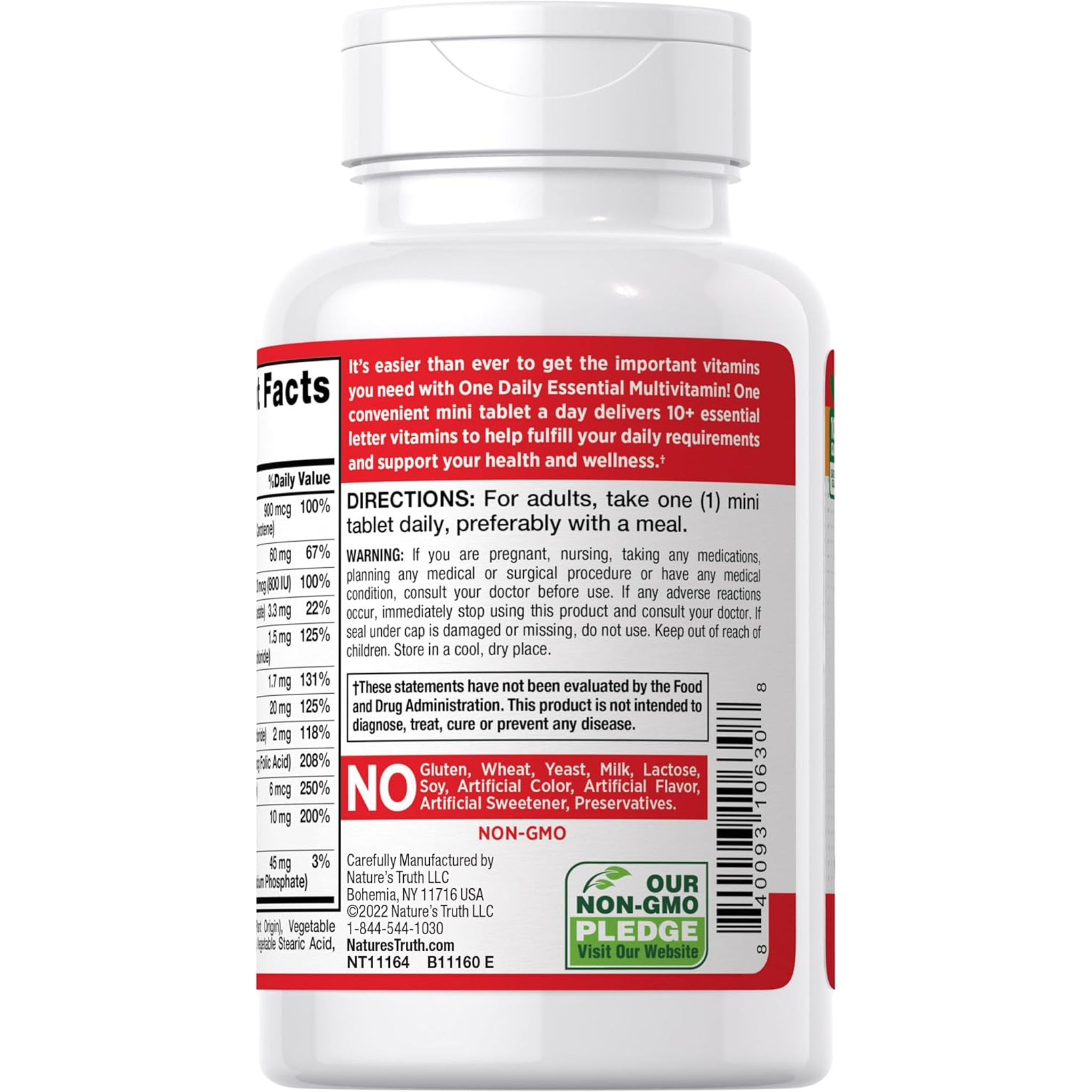 Nature's Truth, One Daily Multivitamin, 365 Mini Tablets, Non-GMO & Gluten-Free Supplement, for Men and Women - Pharmaful