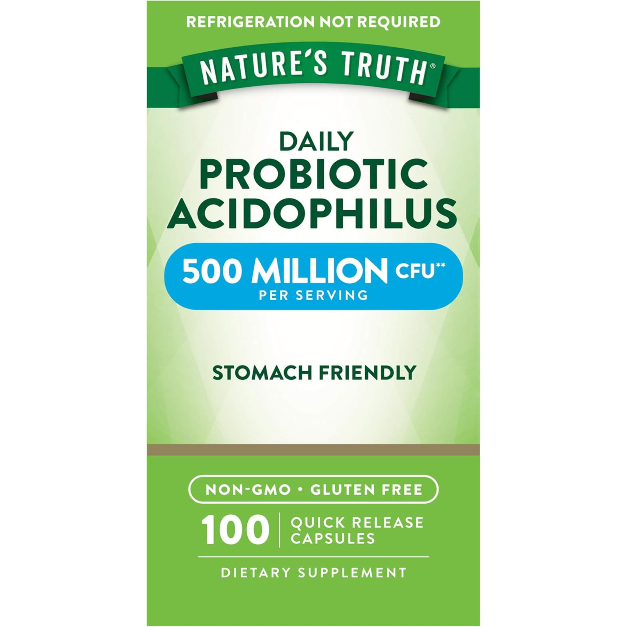 Nature's Truth, Probiotics for Men & Women, Digestive & Gut Health Support, 500 Million CFU, 100 Capsules