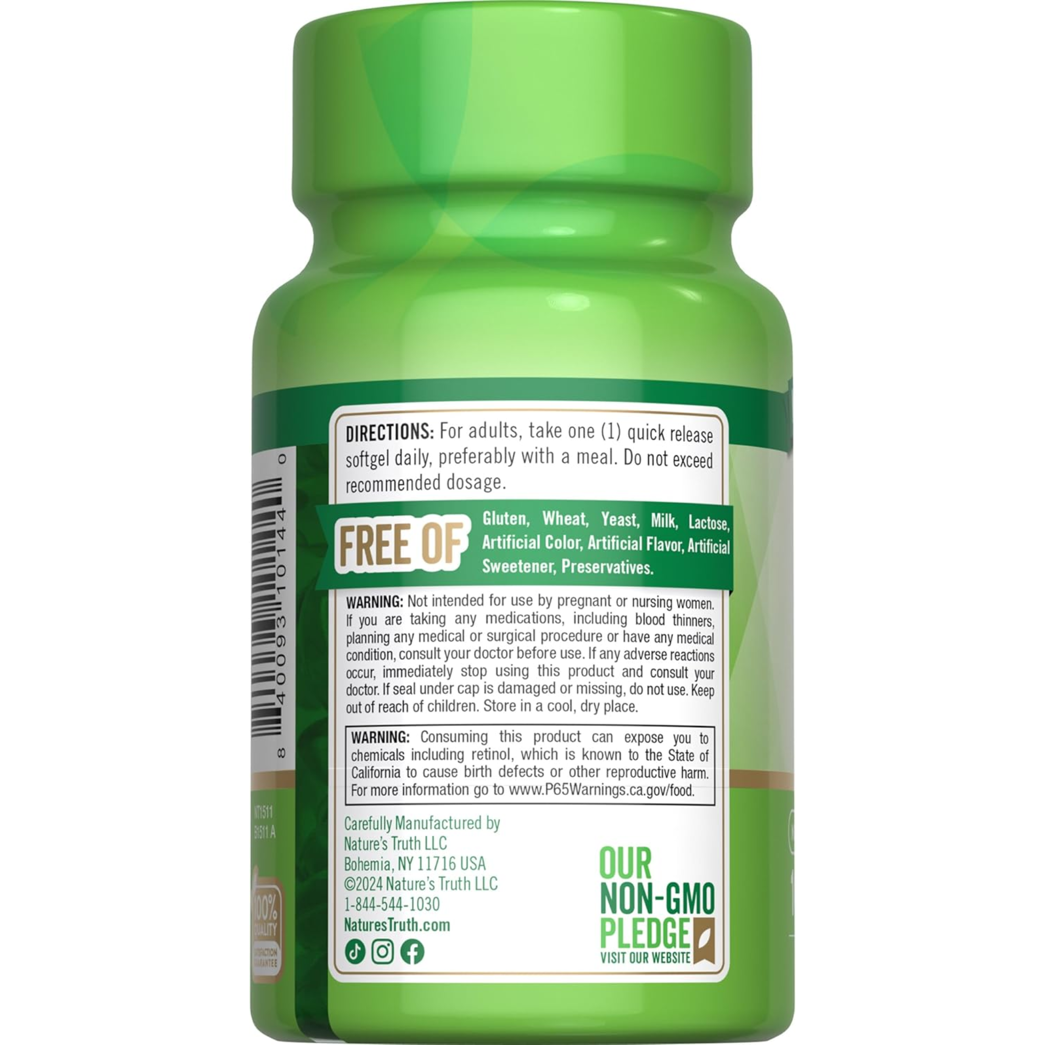 Nature's Truth, Vitamin A 10000 IU Softgels, Non-GMO & Gluten-Free Supplement for Healthy Vision, 100 Count