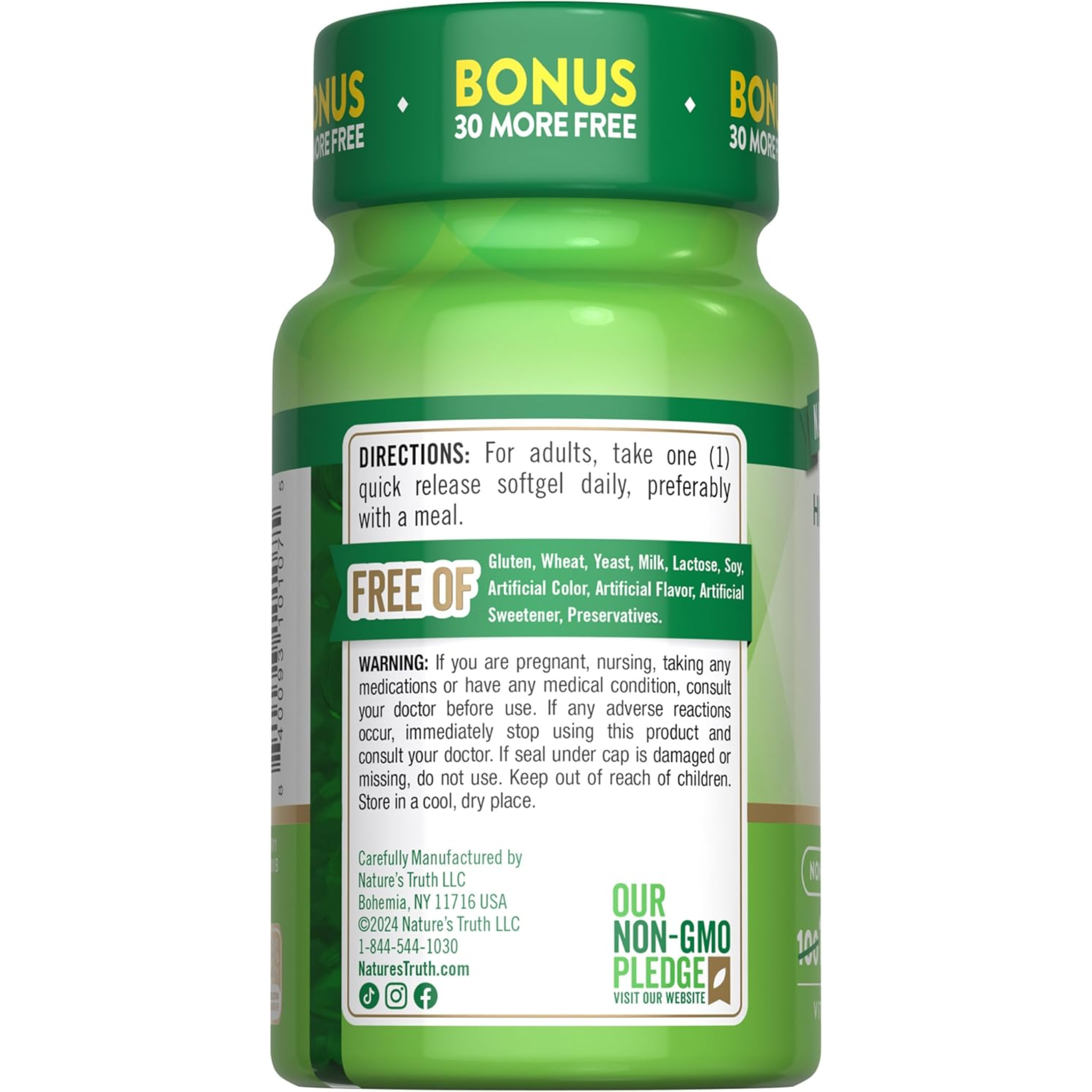 Nature's Truth, Vitamin D3 5000 IU Softgels, High Potency for Bone & Immune Health, Non-GMO & Gluten Free Supplement, 130 Count