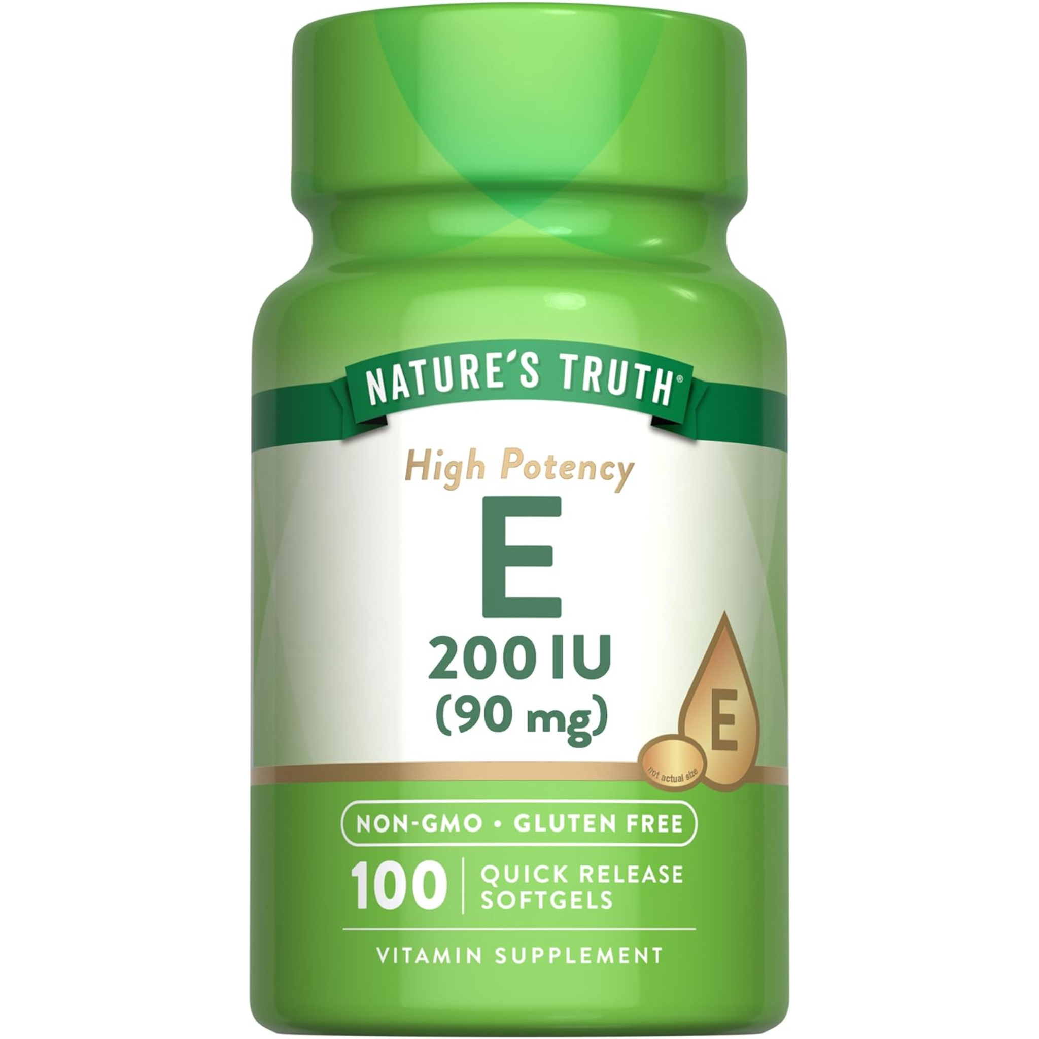 Nature's Truth, Vitamin E Softgels, Antioxidant Protection, Non-GMO & Gluten-Free Supplement, 200 IU, 100 Softgels