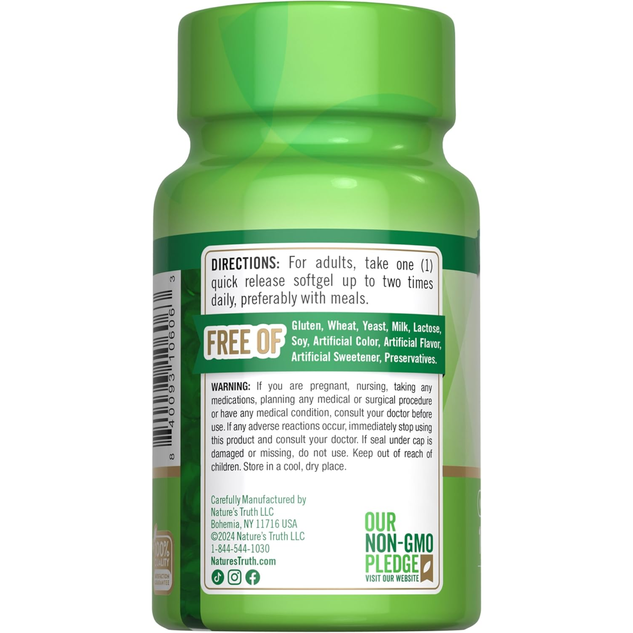 Nature's Truth, Vitamin E Softgels, Antioxidant Protection, Non-GMO & Gluten-Free Supplement, 200 IU, 100 Softgels