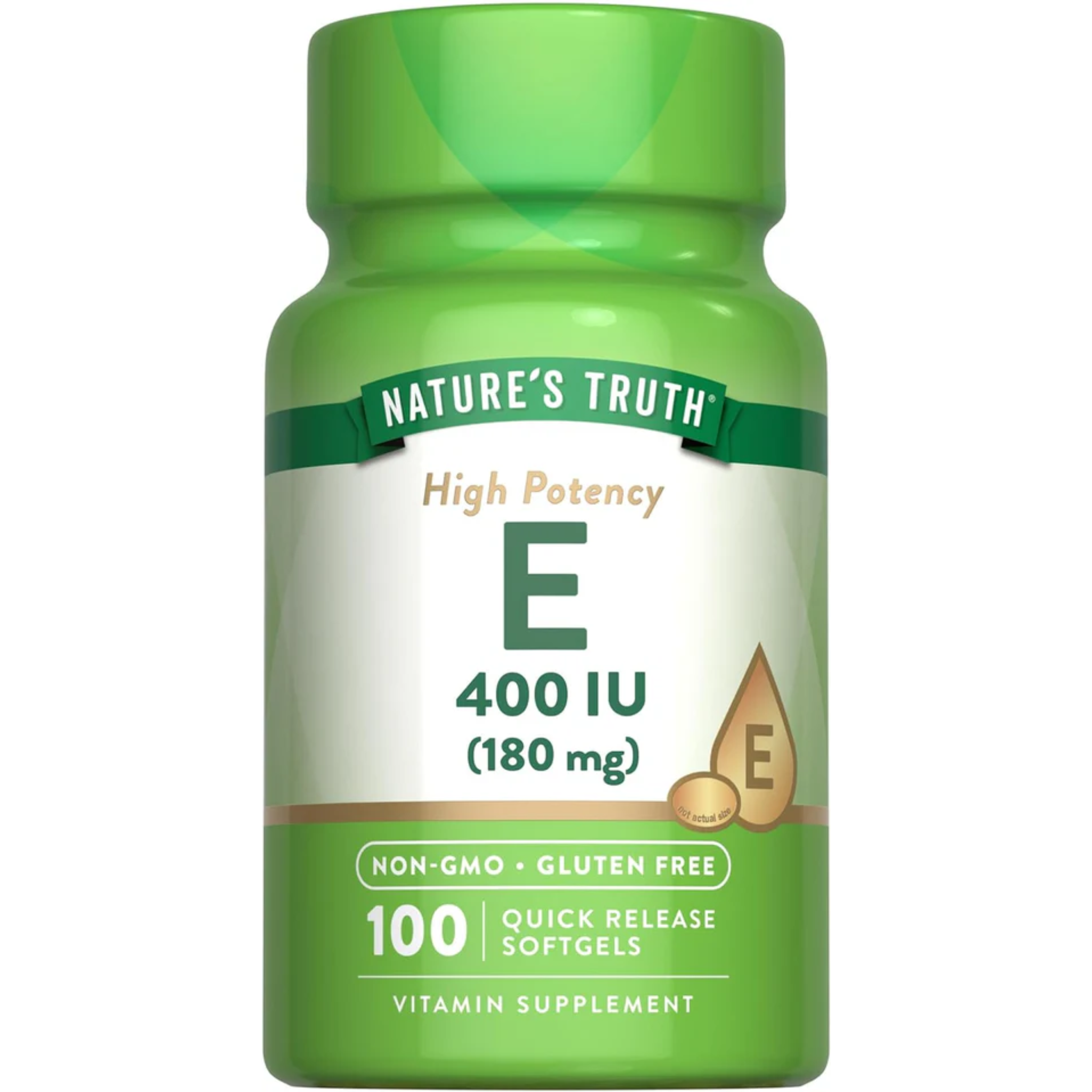 Nature's Truth, Vitamin E Softgels, Antioxidant Support, Non-GMO & Gluten-Free Supplement, 400 IU (180 mg), 100 Softgels