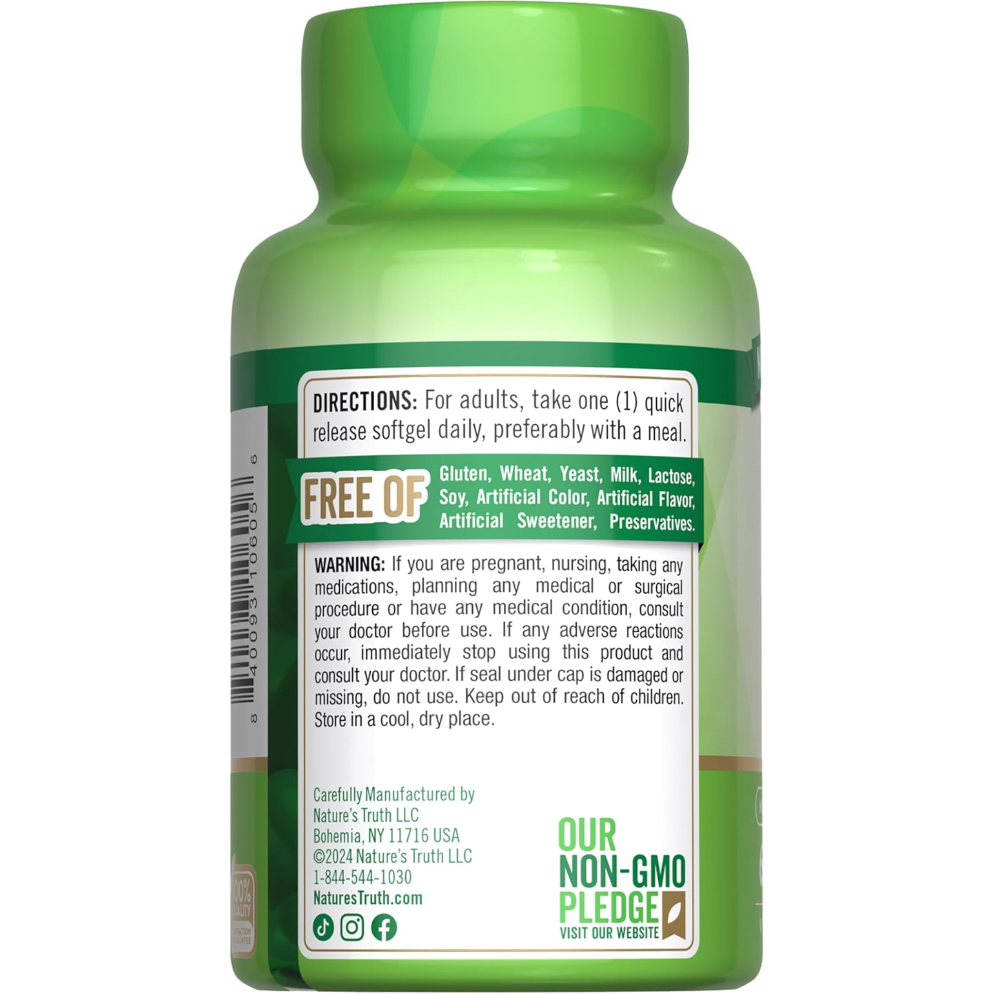 Nature's Truth, Vitamin E Softgels, Powerful Antioxidant Support, Non-GMO & Gluten Free Supplement, 1000 IU, 60 Count