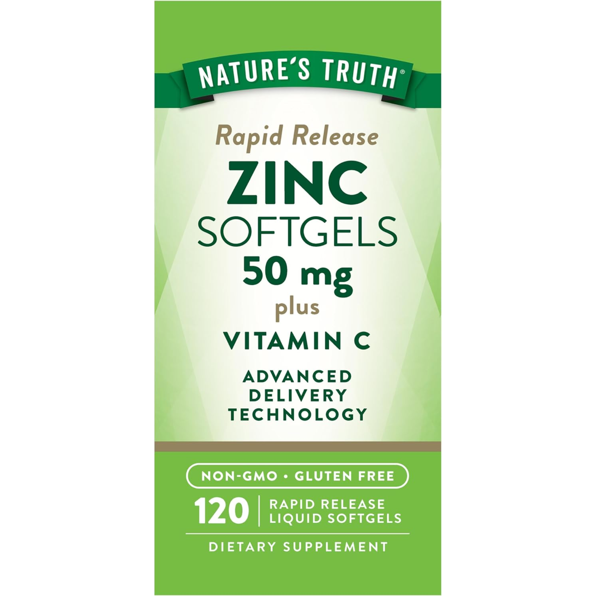 Nature's Truth, Zinc with Vitamin C, Immune Support Supplement, 120 Softgels