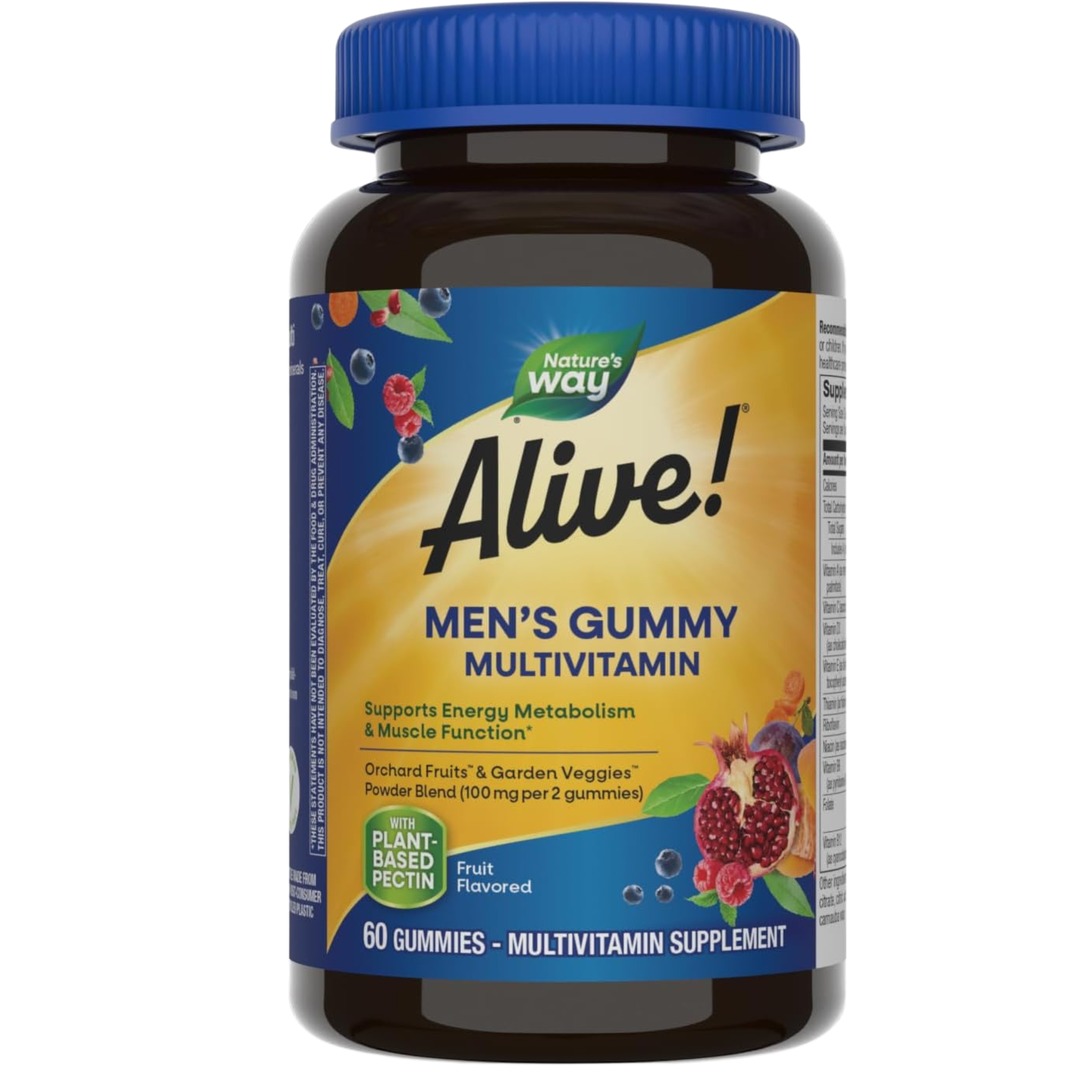 Nature's Way, Alive! Men's Daily Gummy Multivitamin, Supports Energy & Muscle Function, B-Vitamins, Gluten-Free, 60 Gummies - Pharmaful