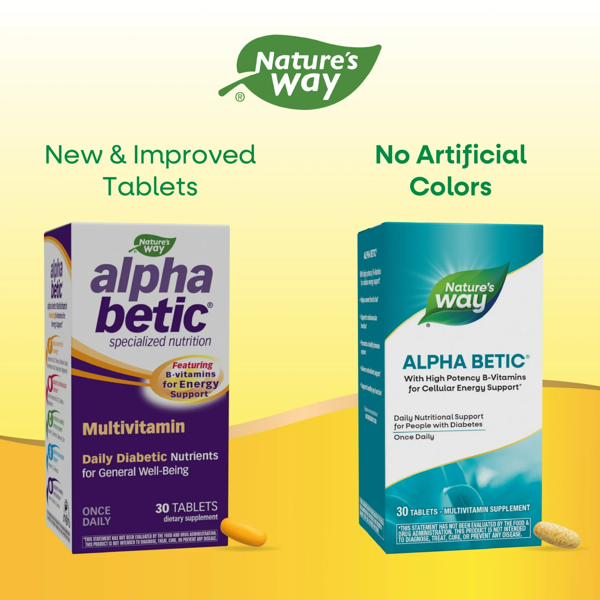 Nature's Way, Alpha Betic Unisex Daily Diabetic Multivitamin Tablets, B-Vitamins for Health Support, 30 Count - Pharmaful