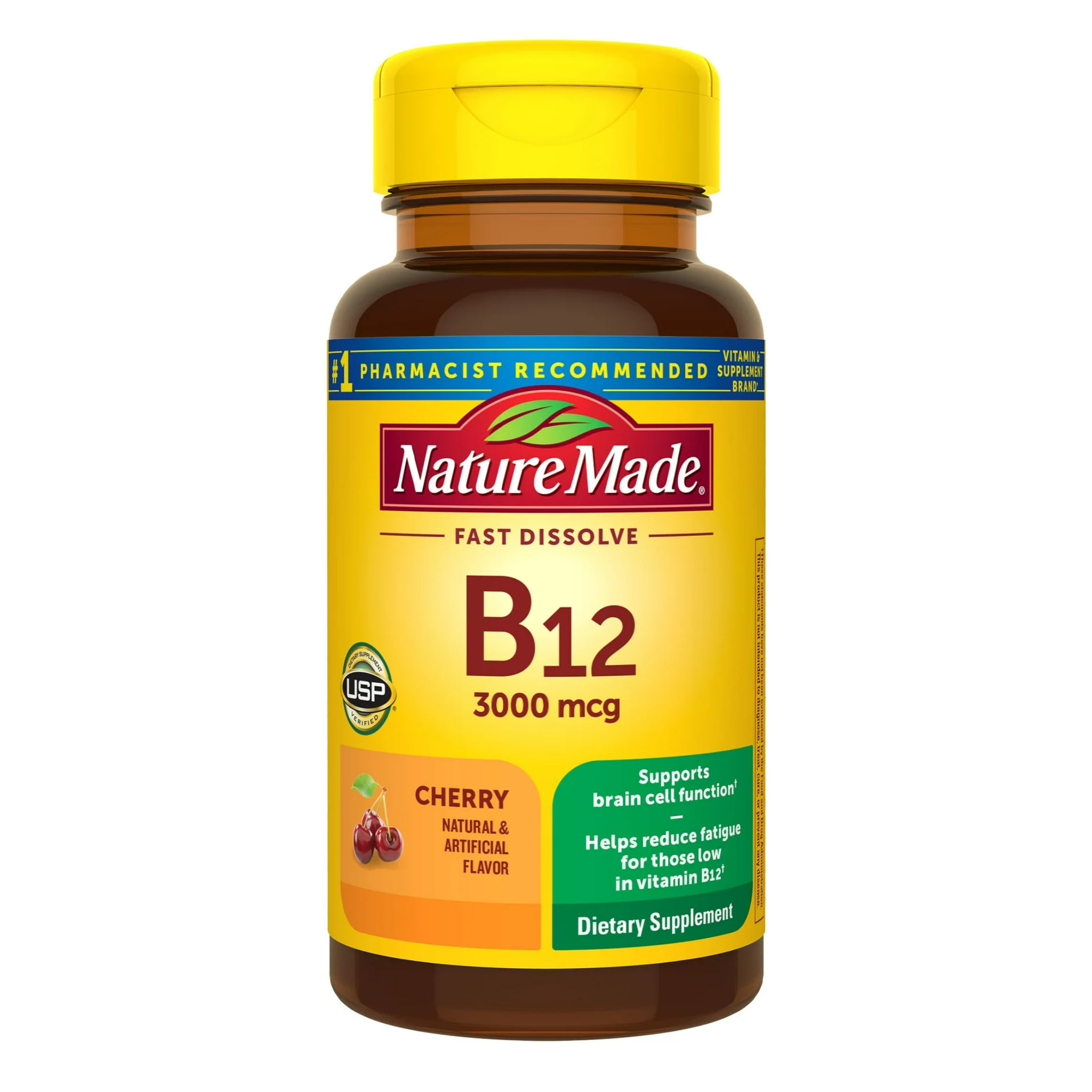Nature Made, Vitamin B12 Sublingual, 3000 mcg, Sugar-Free Fast Dissolve Tablets, 40 Count