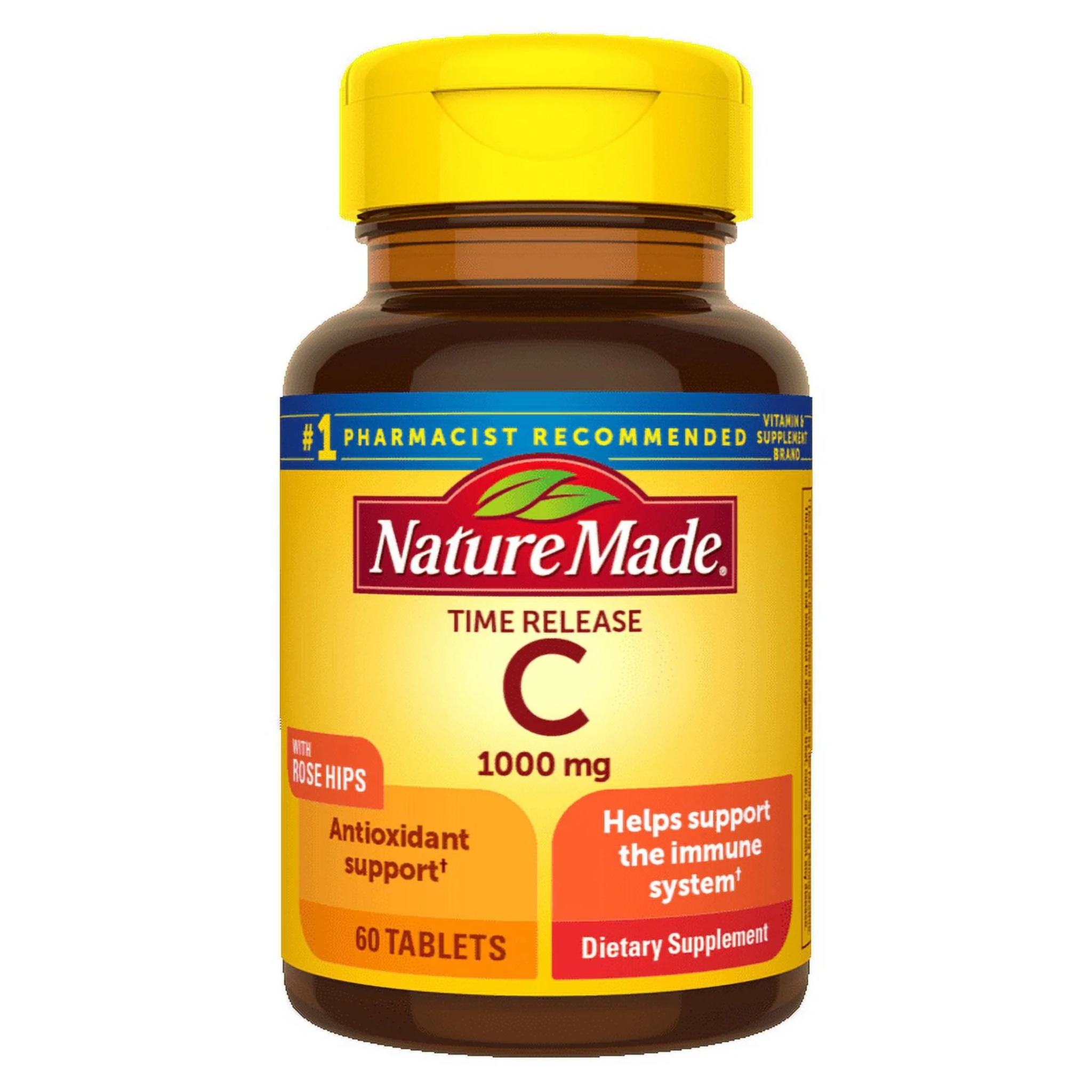 Nature Made, Vitamin C 1000mg with Rose Hips, Timed Release Tablets, Immune Support Supplement, 60 Ct