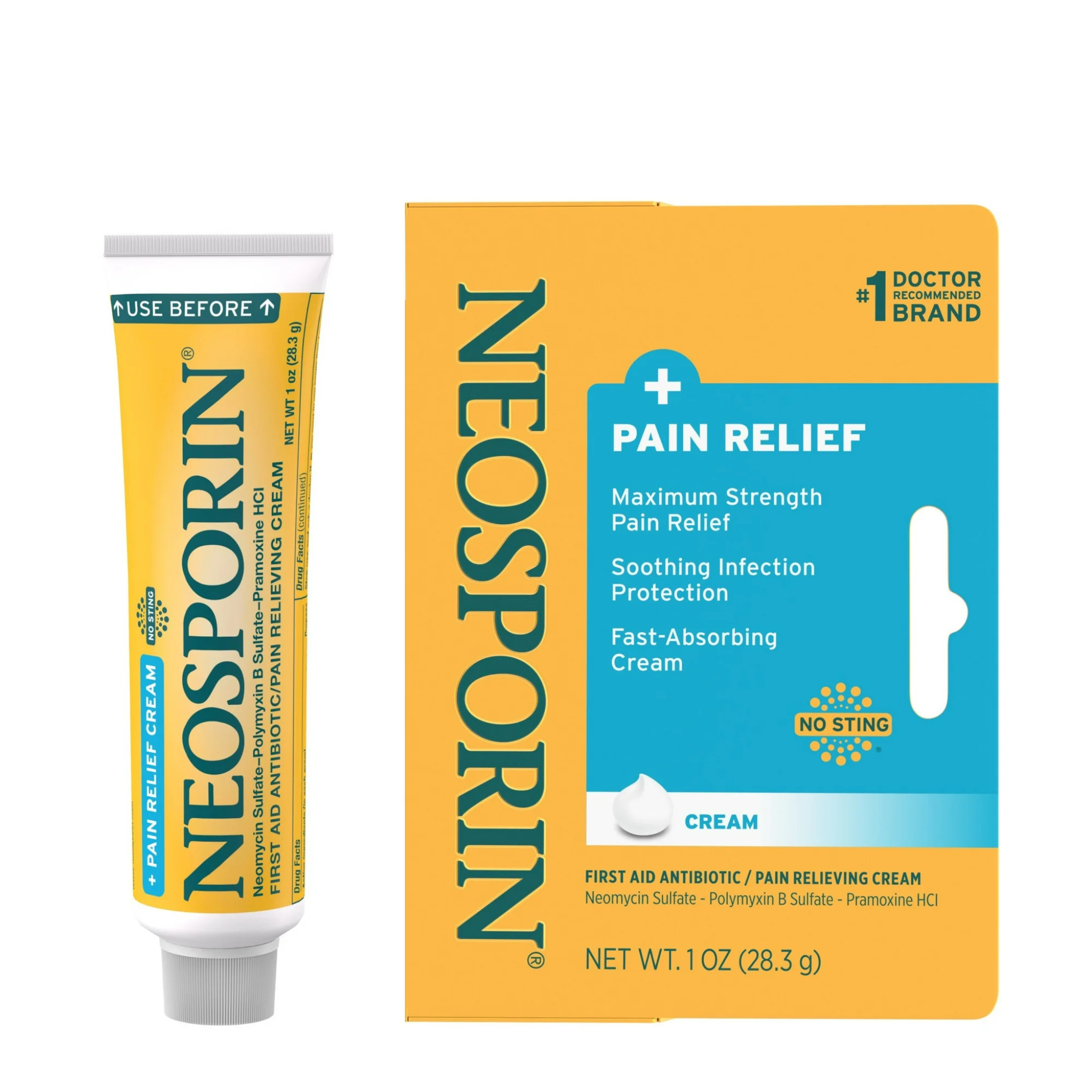 Neosporin + Pain Relief Dual Action First Aid Antibiotic Cream, 1 oz