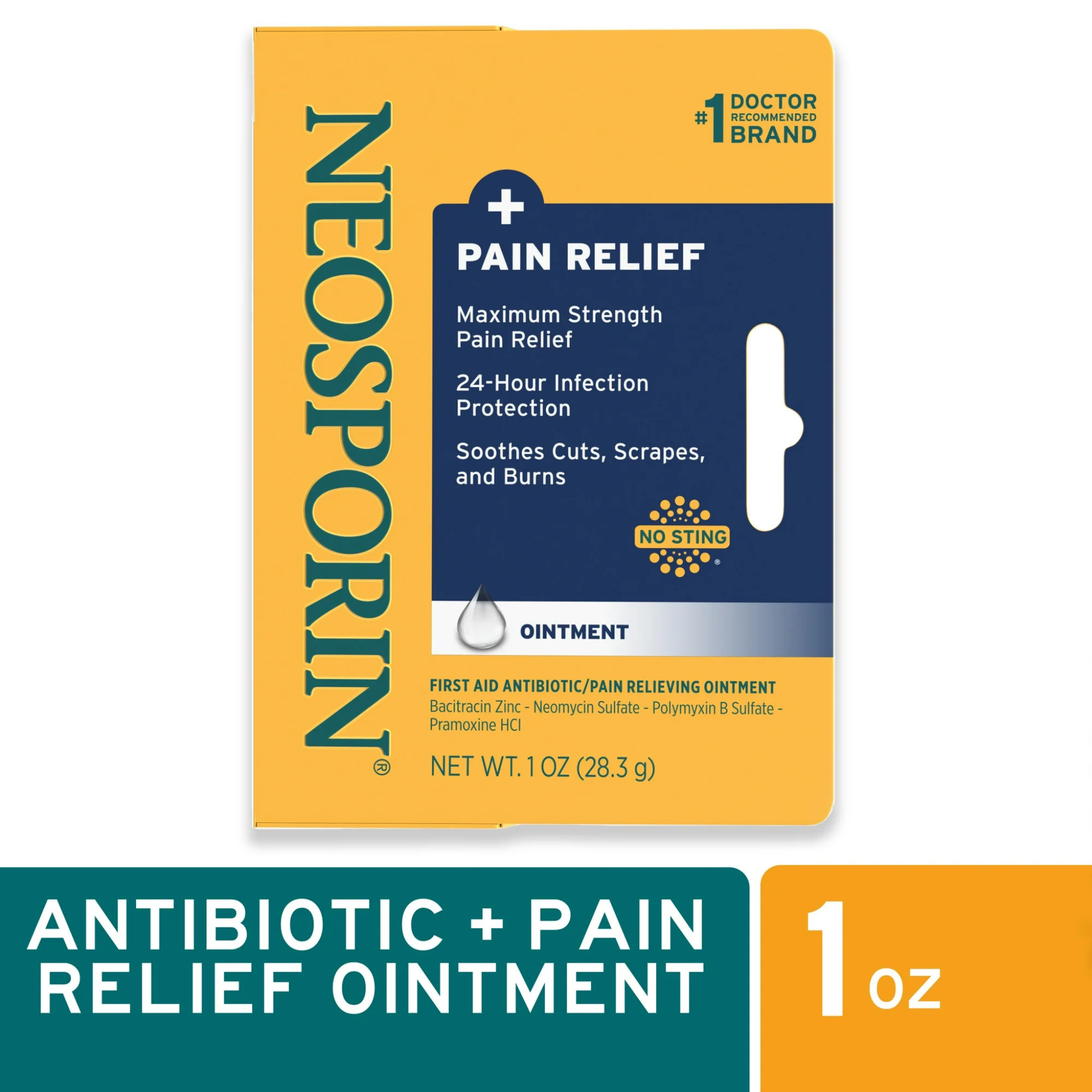 Neosporin + Pain Relief Dual Action Topical Antibiotic Ointment, 1 oz