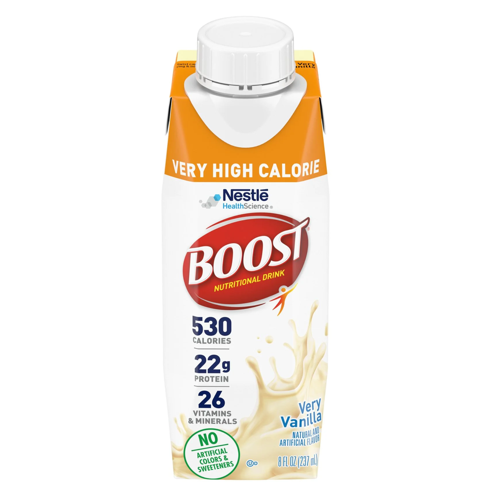 BOOST, Very High-Calorie Nutritional Drink, 530 Calories & 22g Protein, Vanilla Flavor, 8 fl oz, 24 Pack
