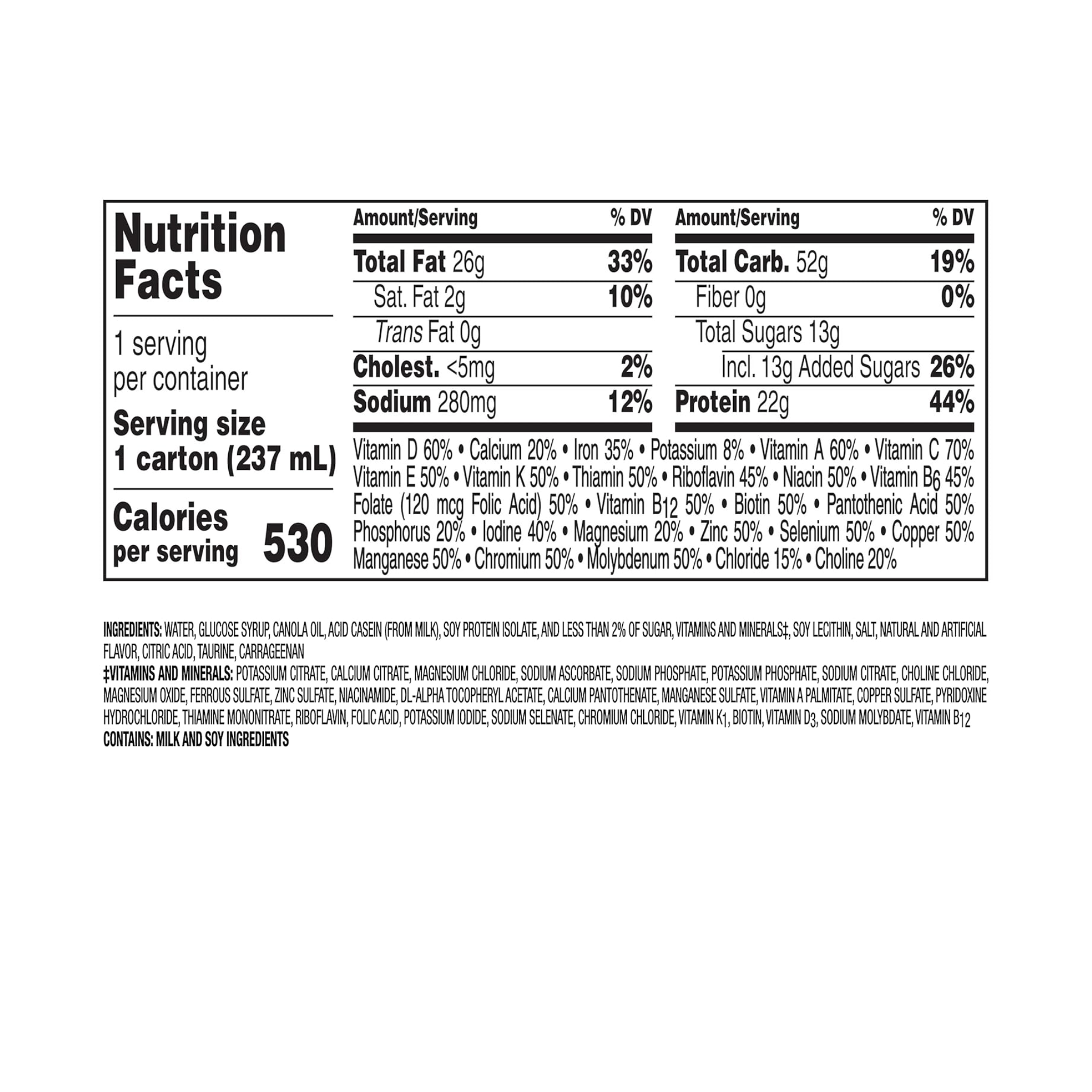 BOOST, Very High-Calorie Nutritional Drink, 530 Calories & 22g Protein, Vanilla Flavor, 8 fl oz, 24 Pack