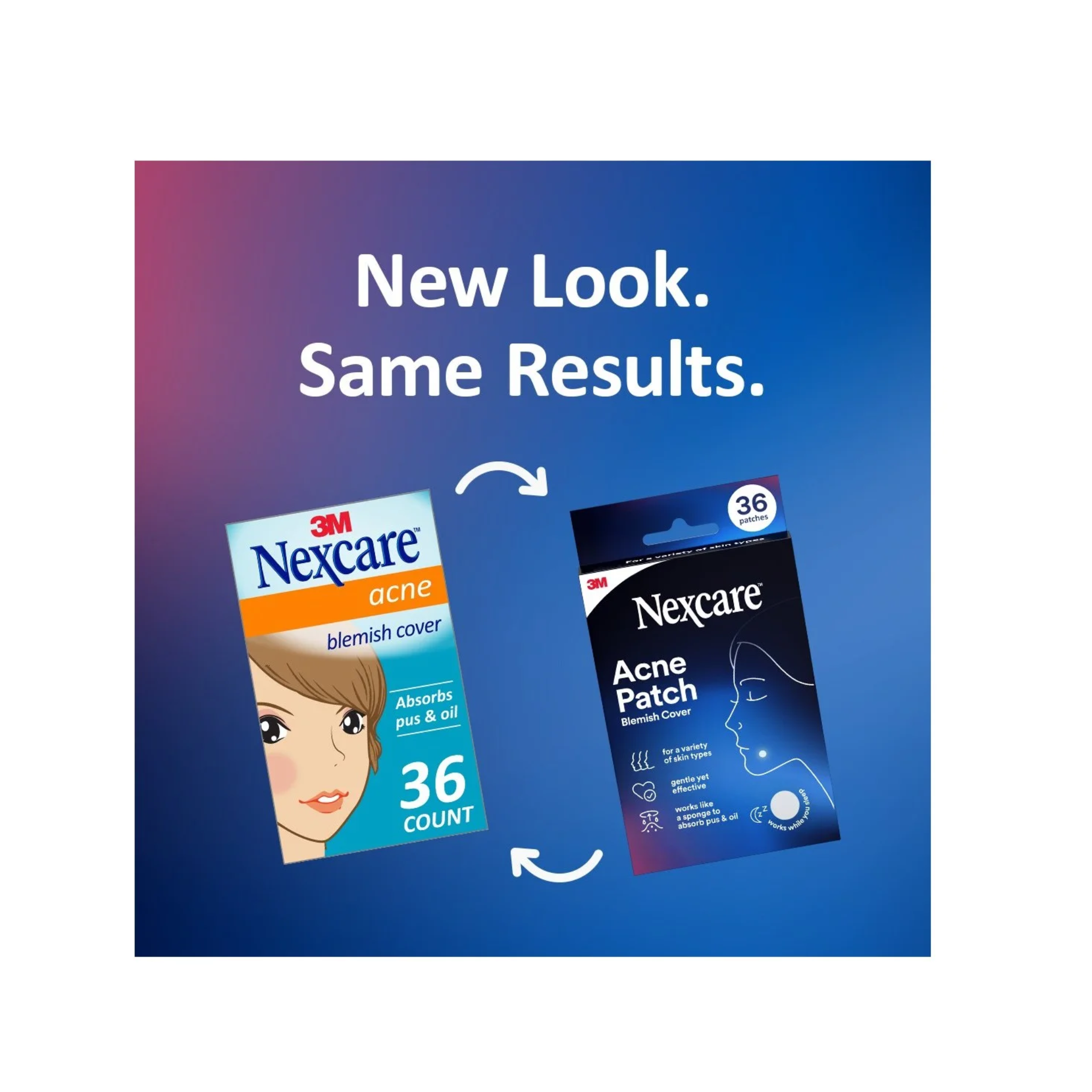 Nexcare, Absorbing Acne Cover, Invisible and Non-Drying Acne Treatment, 36 Count