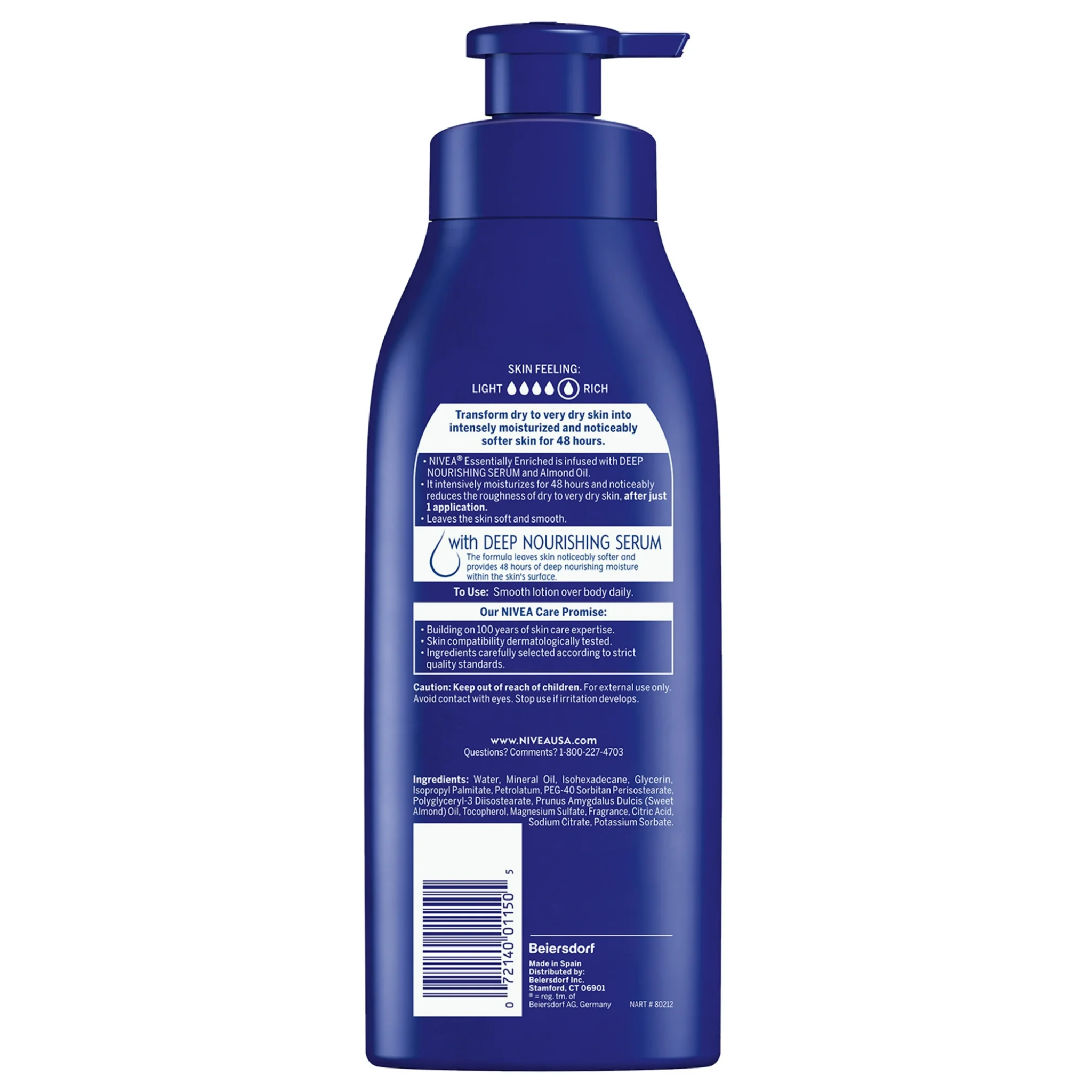 NIVEA, Essentially Enriched Body Lotion, Deep Nourishment for Dry Skin, 16.9 fl oz Pump Bottle - Pharmaful