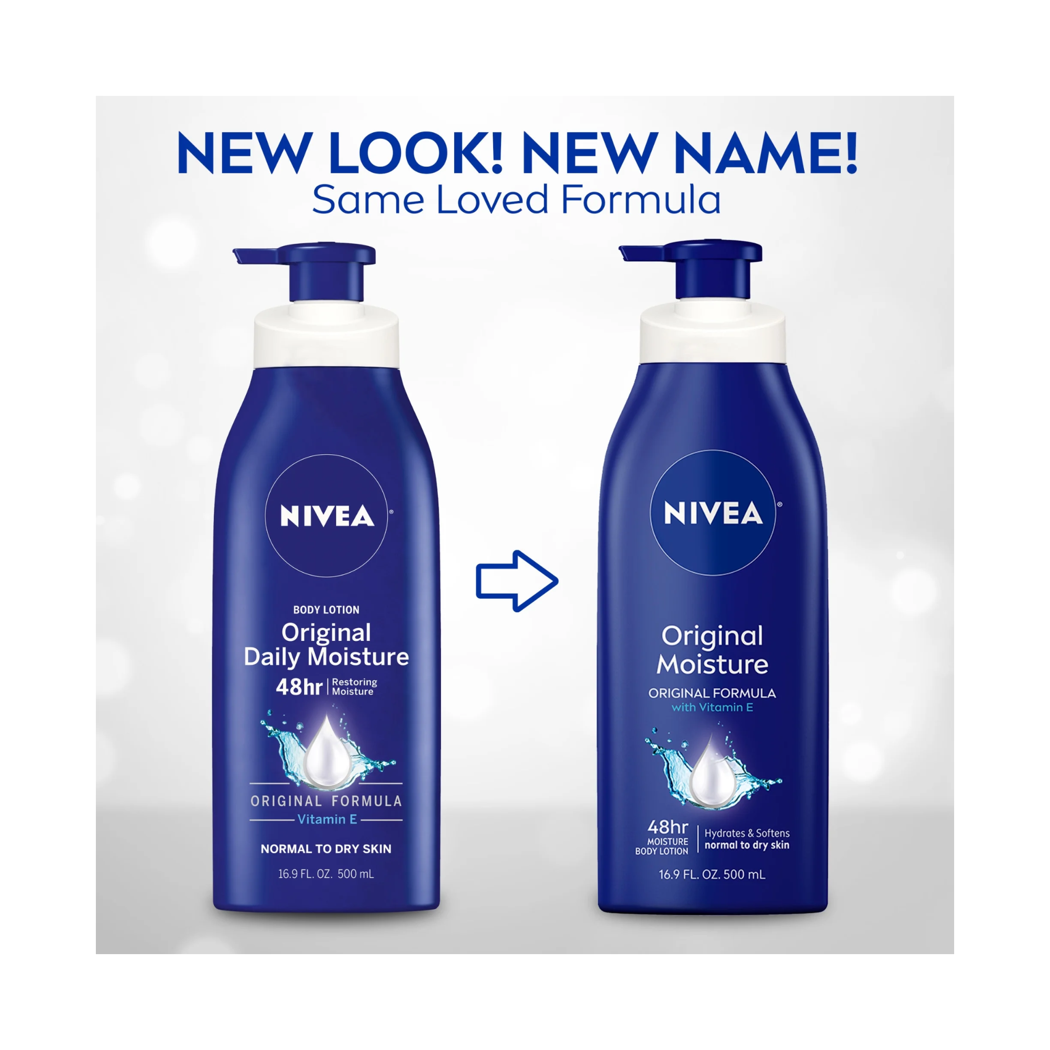 NIVEA, Original Moisture Body Lotion, with Vitamin E for Deep Hydration, 16.9 fl oz Pump Bottle - Pharmaful