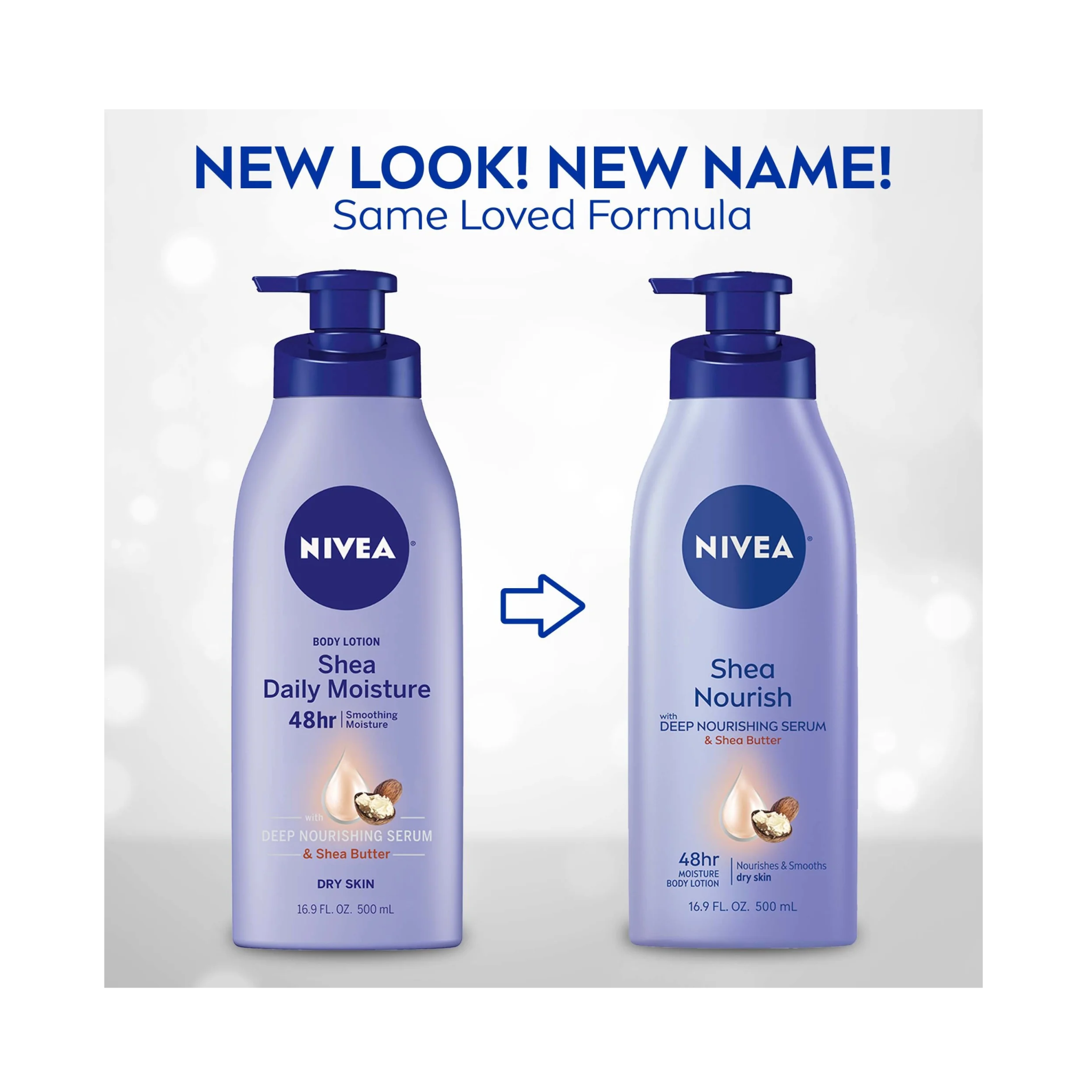 NIVEA, Shea Nourish Body Lotion, with Shea Butter for Dry Skin, 16.9 fl oz Pump Bottle - Pharmaful