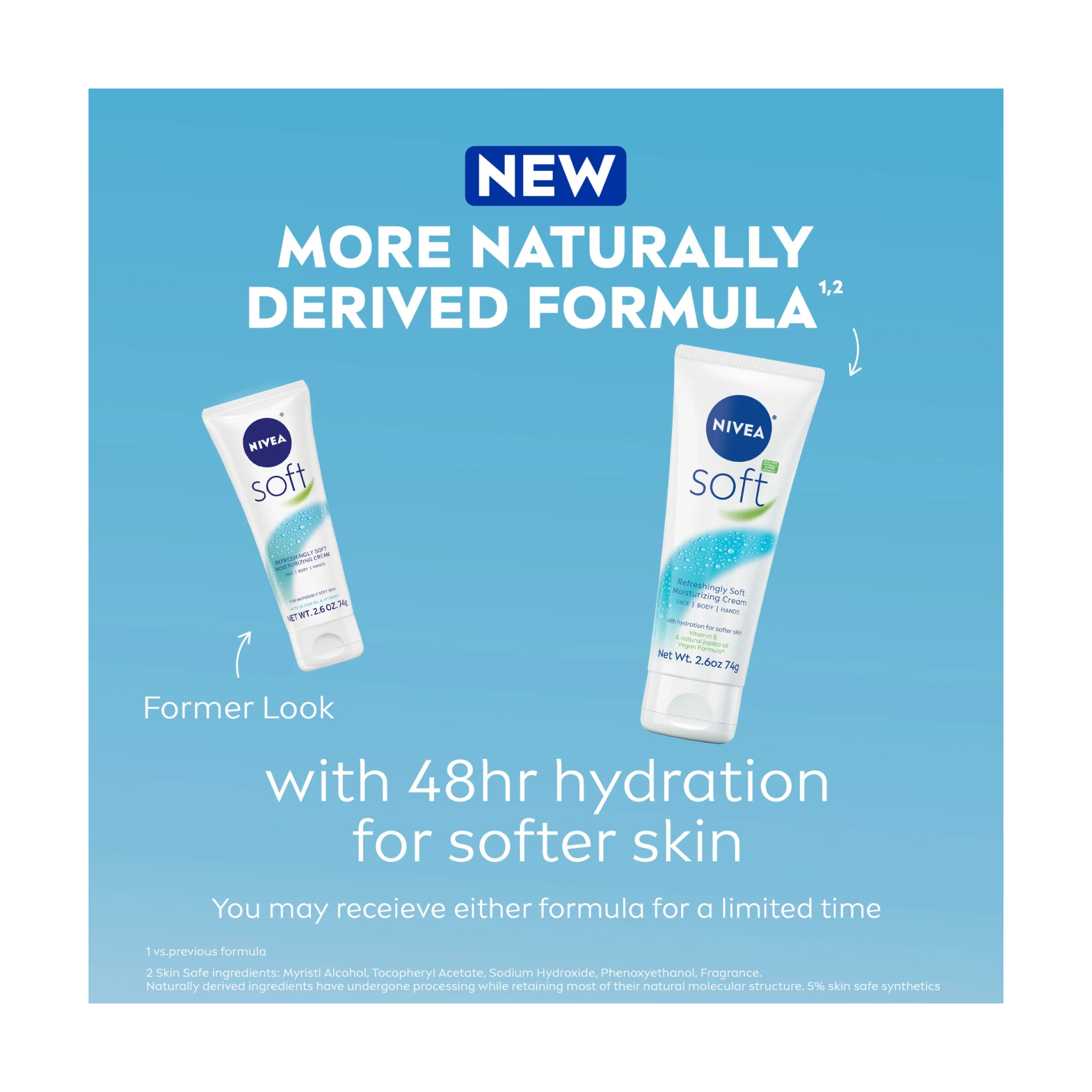 NIVEA, Soft Moisturizing Cream, for Face, Body & Hands, 2.6 oz Tube - Pharmaful