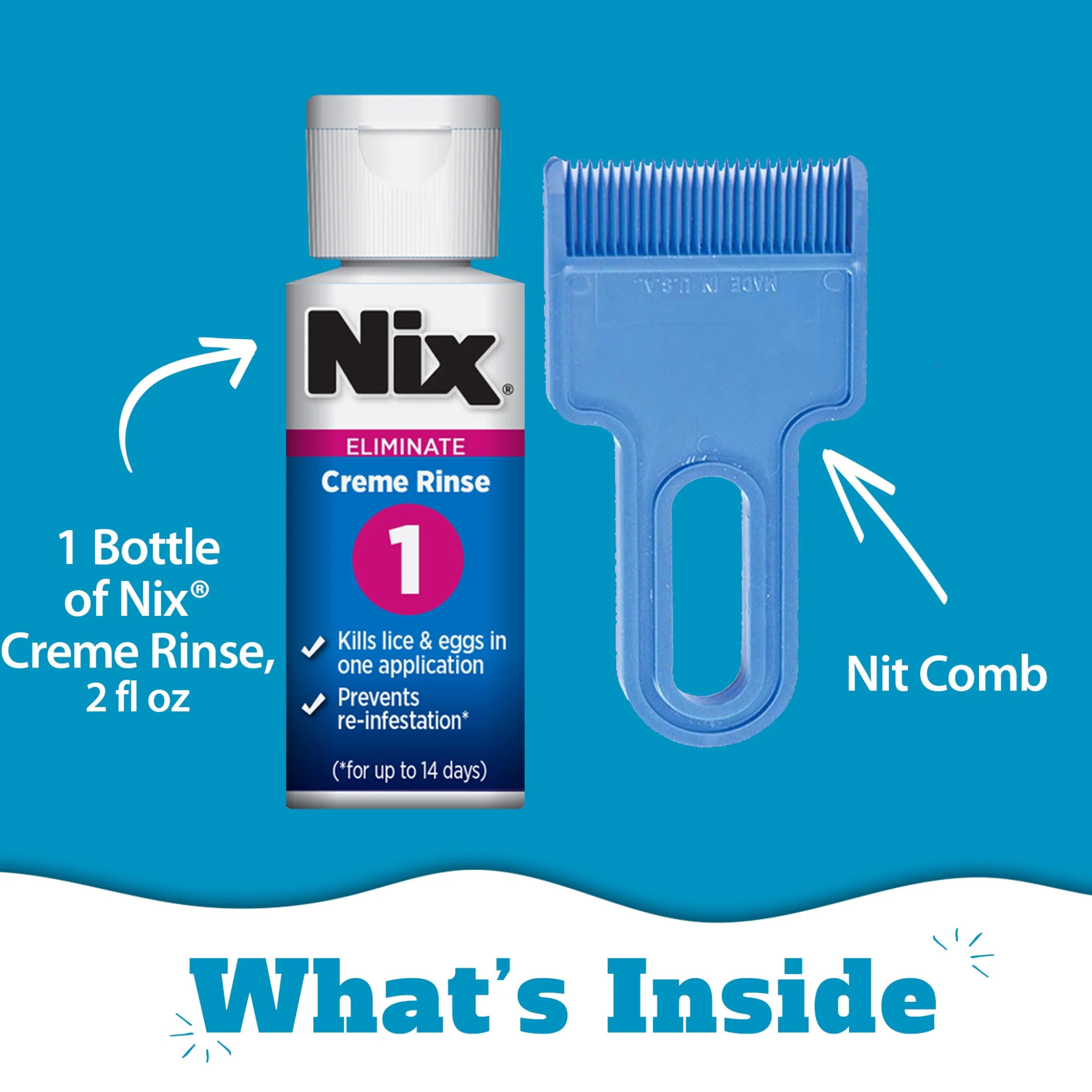 Nix Lice Killing Creme Rinse Extra Strength and Lice Comb, 2 fl oz