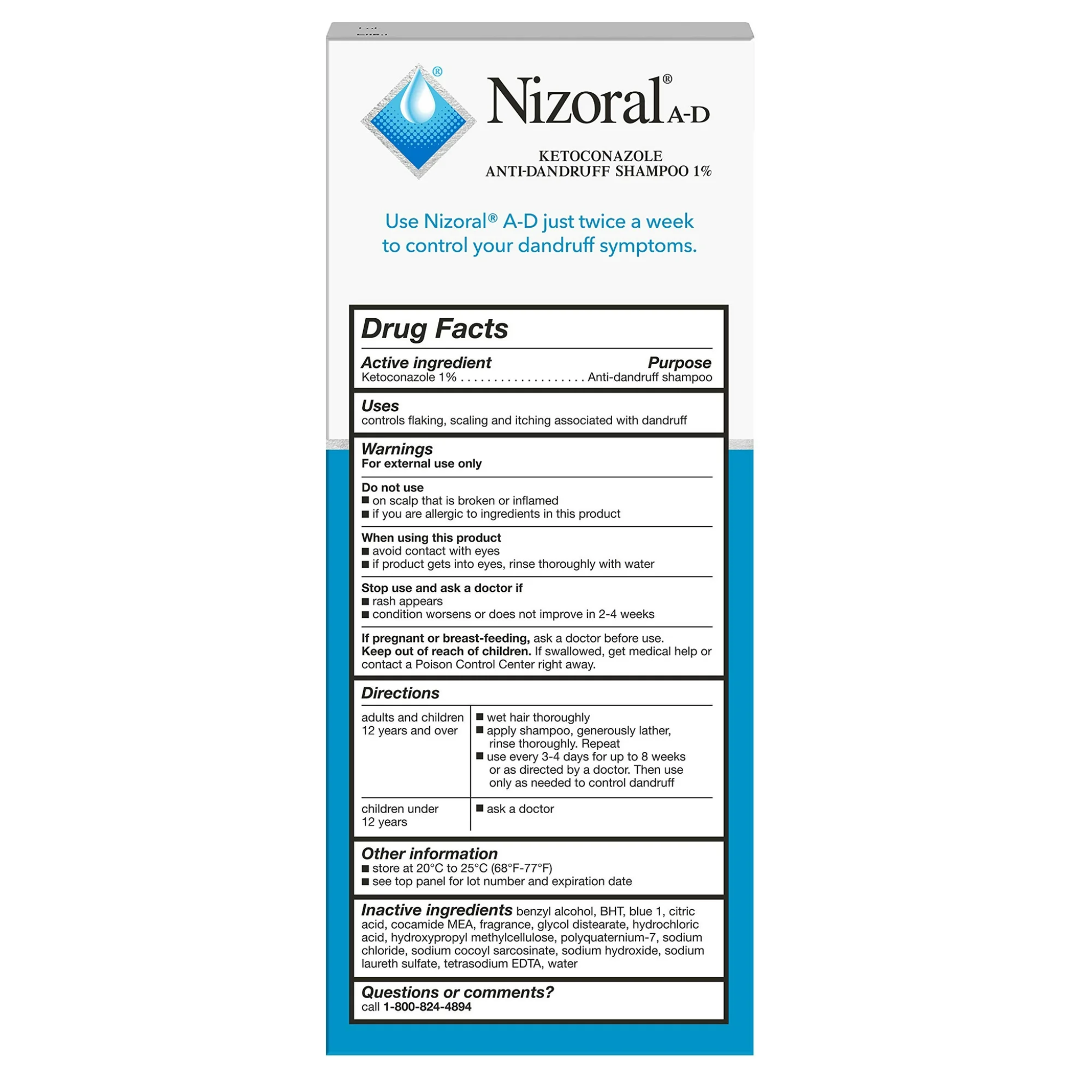 Nizoral, Anti-Dandruff Shampoo with 1% Ketoconazole, Fresh Scent Formula for Scalp Care, 7 Fl Oz