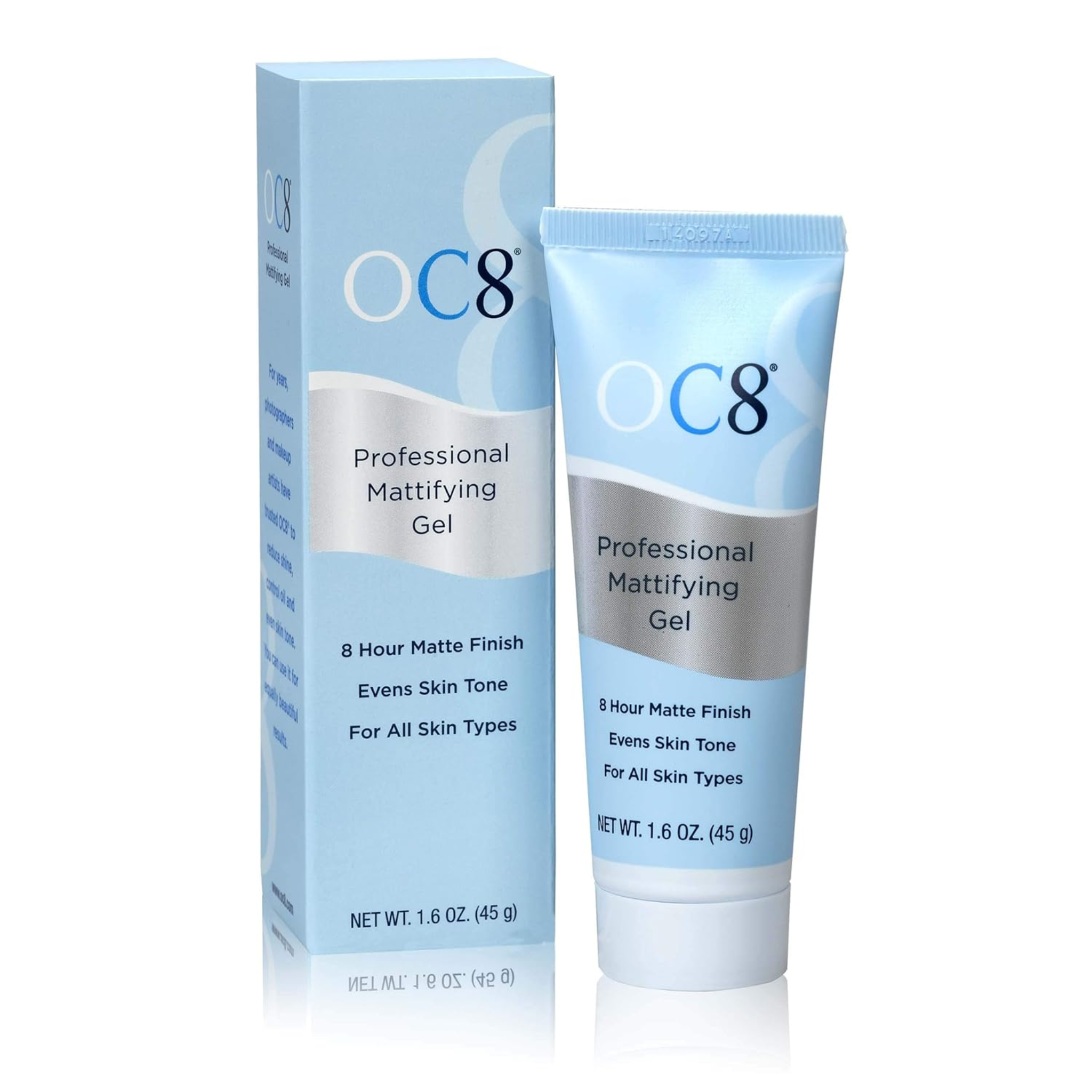 OC Eight, Professional Anti-Shine Mattifying Gel, Oil Control and Matte Finish for Oily Skin, 1.6 Ounces