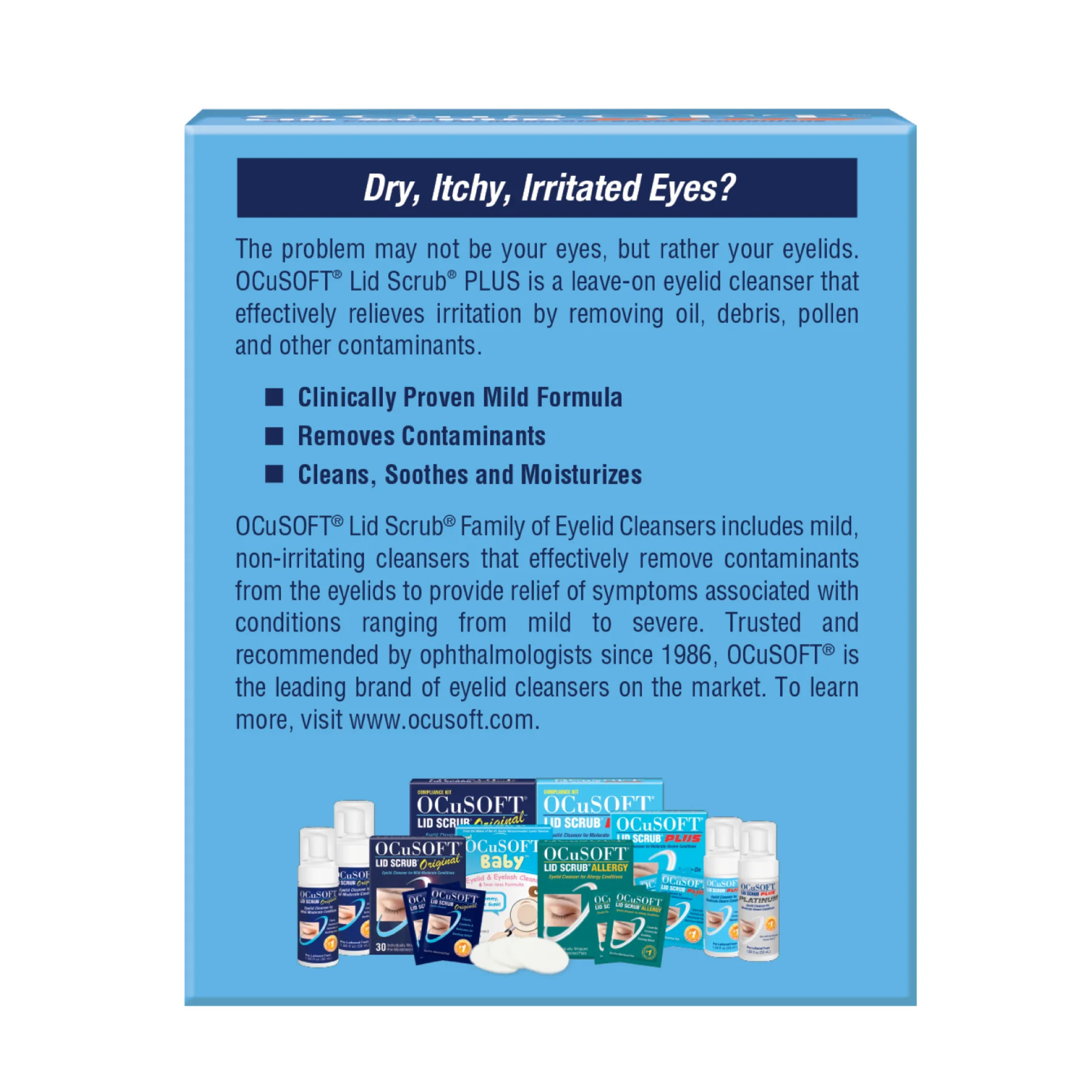OCuSOFT Lid Scrub Plus Eyelid Cleanser, 30 Count