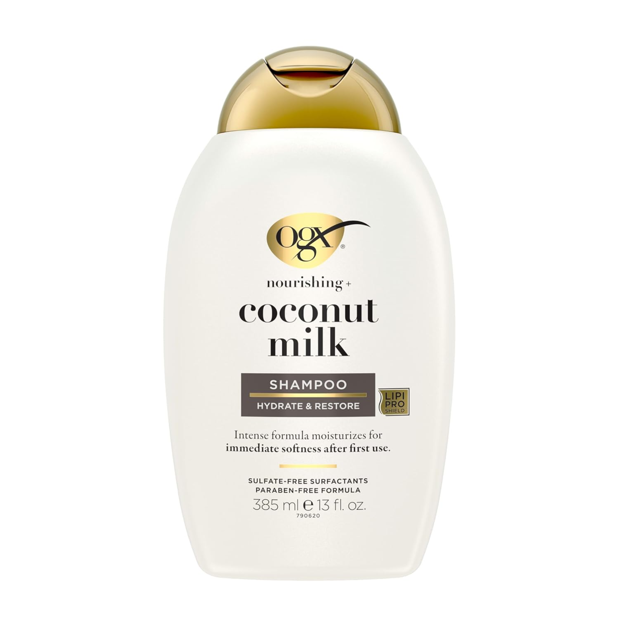 OGX, Nourishing + Coconut Milk Moisturizing Shampoo, Hydrating & Restoring Formula for Soft Hair, Paraben-Free & Sulfate-Free, 13 fl oz