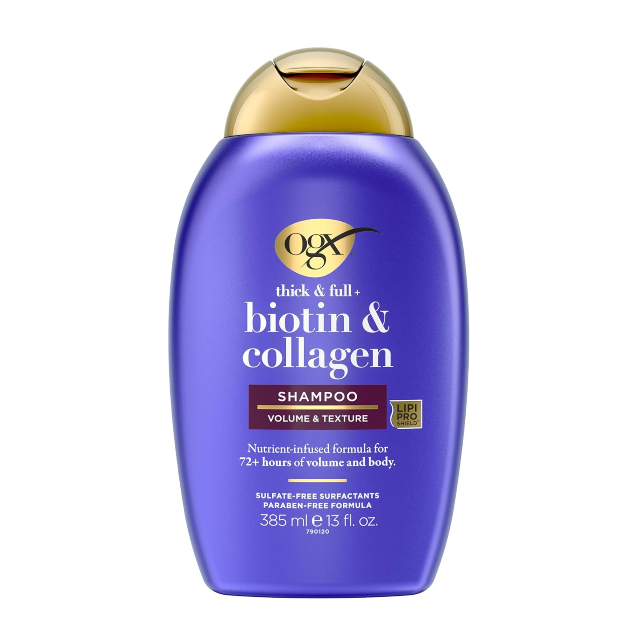 OGX, Thick & Full + Biotin & Collagen Shampoo, Volumizing Formula for Thin Hair, Paraben-Free, 13 fl oz