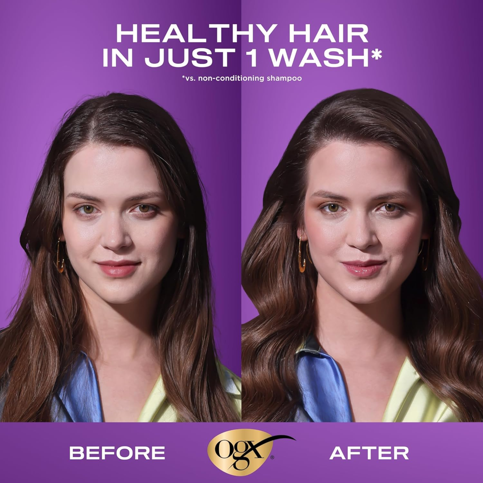 OGX, Thick & Full + Biotin & Collagen Shampoo, Volumizing Formula for Thin Hair, Paraben-Free, 13 fl oz