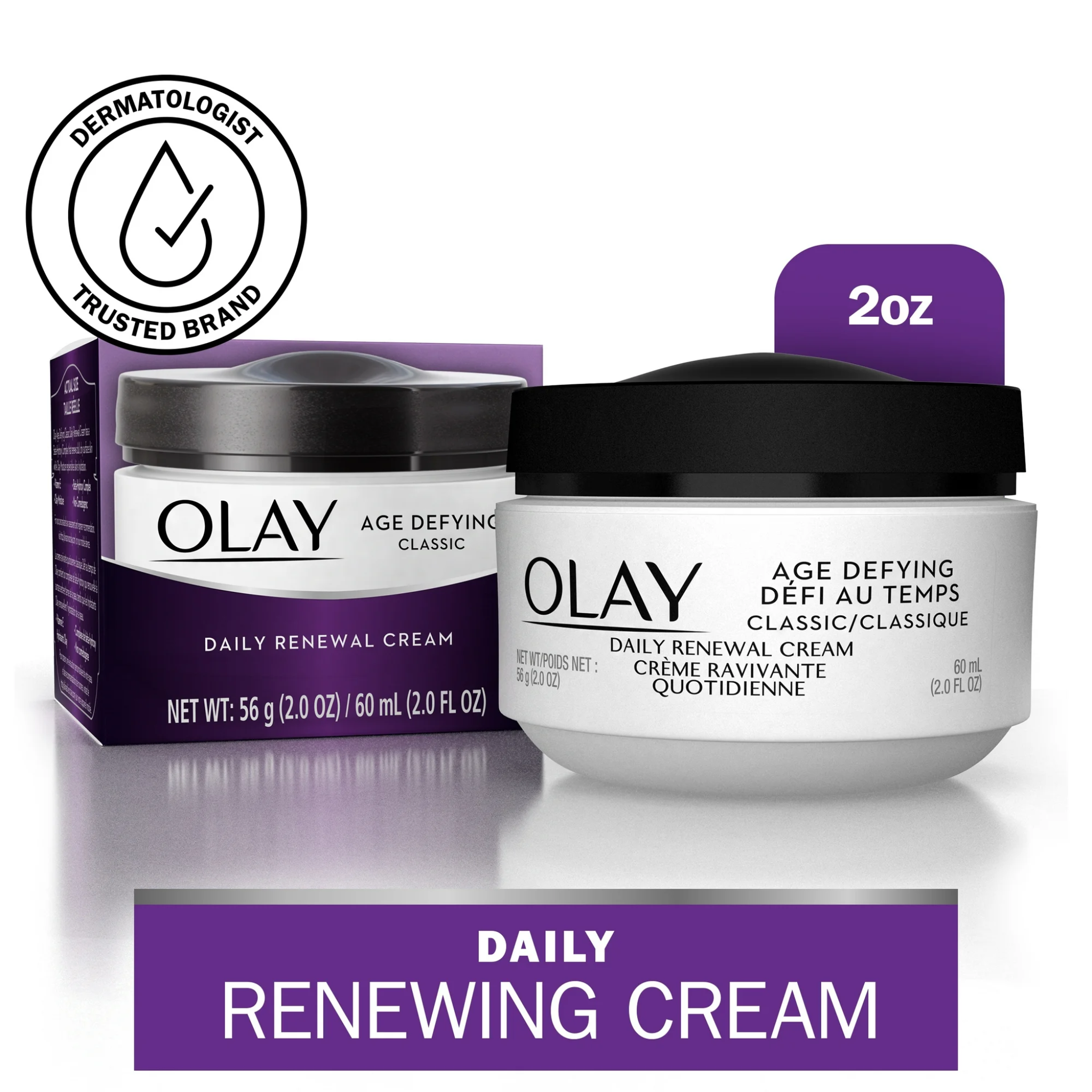 Olay, Age Defying Classic Daily Renewal Cream, Hydrating and Nourishing for Smooth Skin, 2 Oz - Pharmaful