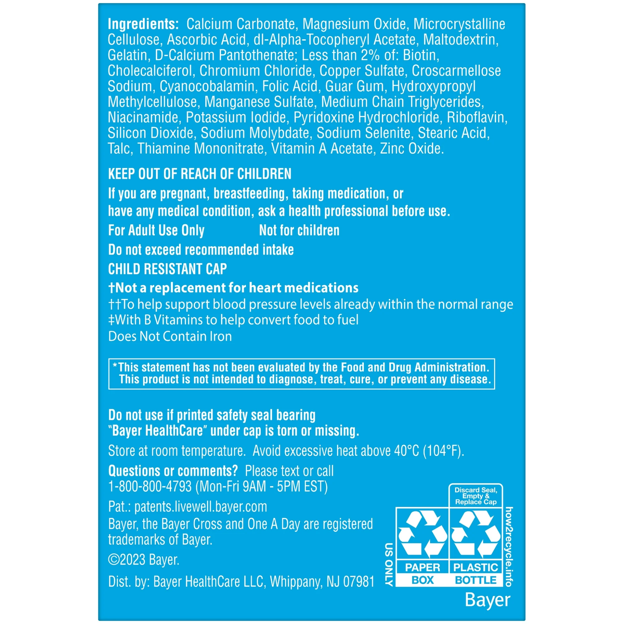 One A Day, Men's Multivitamin Tablets, Essential Nutrients for Men's Health, 100 Count