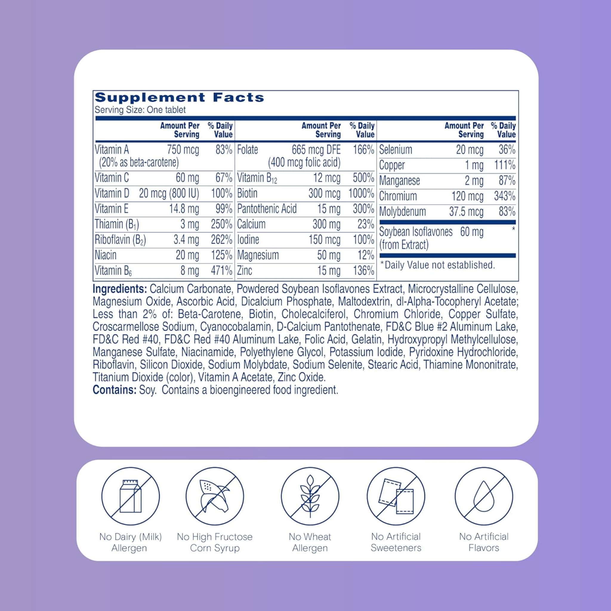 One A Day, Women's Menopause Formula Multivitamin, Supports Hormonal Balance and Wellness, 50 Count