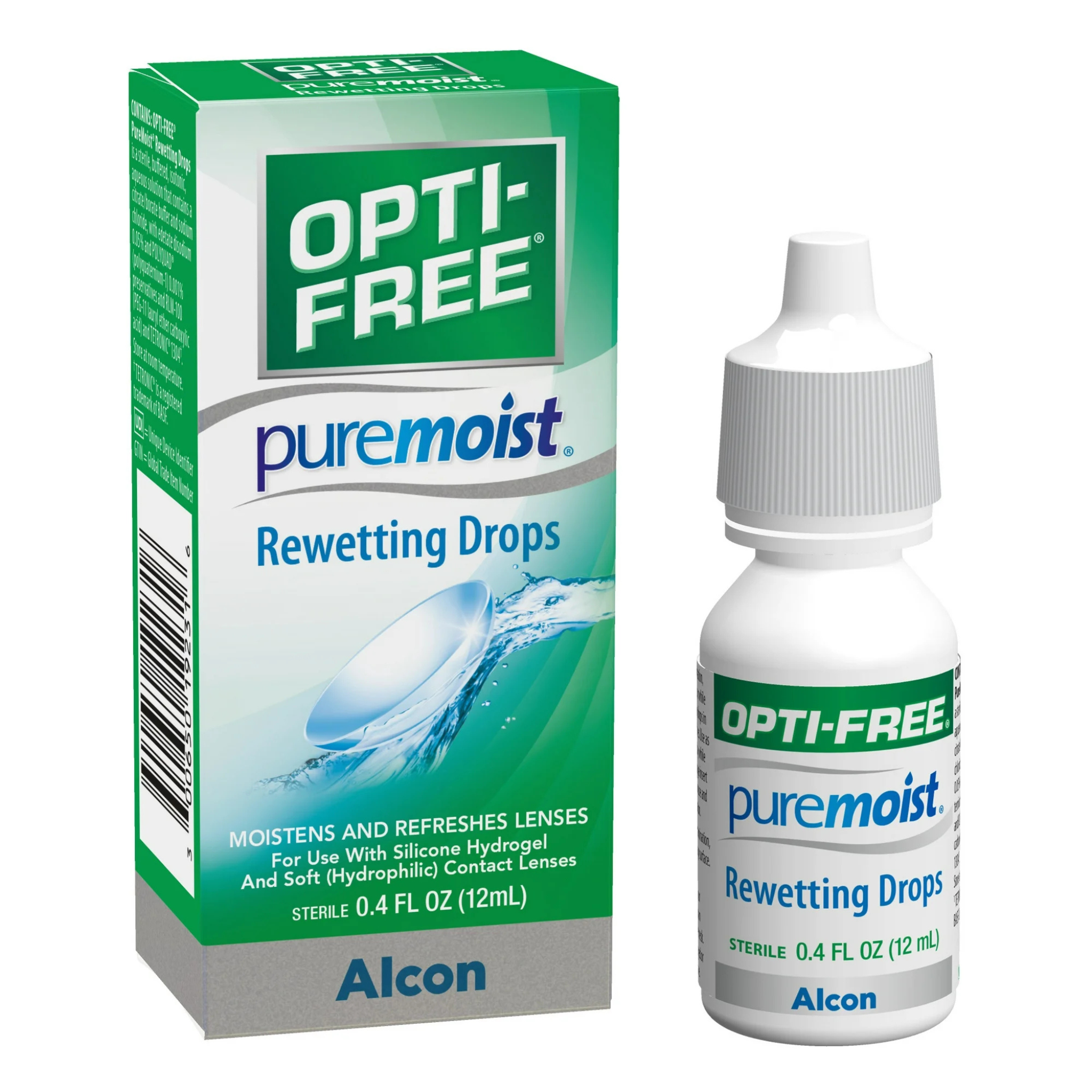 Opti-Free Puremoist Rewetting Eye Drops for use as needed throughout the day, 0.4 fl. oz
