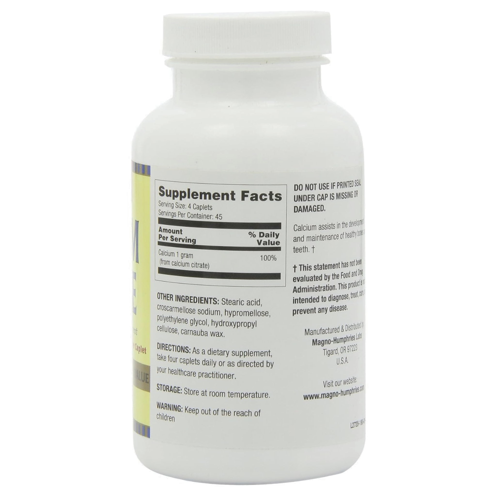 Optimum, Calcium Citrate 250 mg, Bone Health & Calcium Absorption Support, 180 Caplets