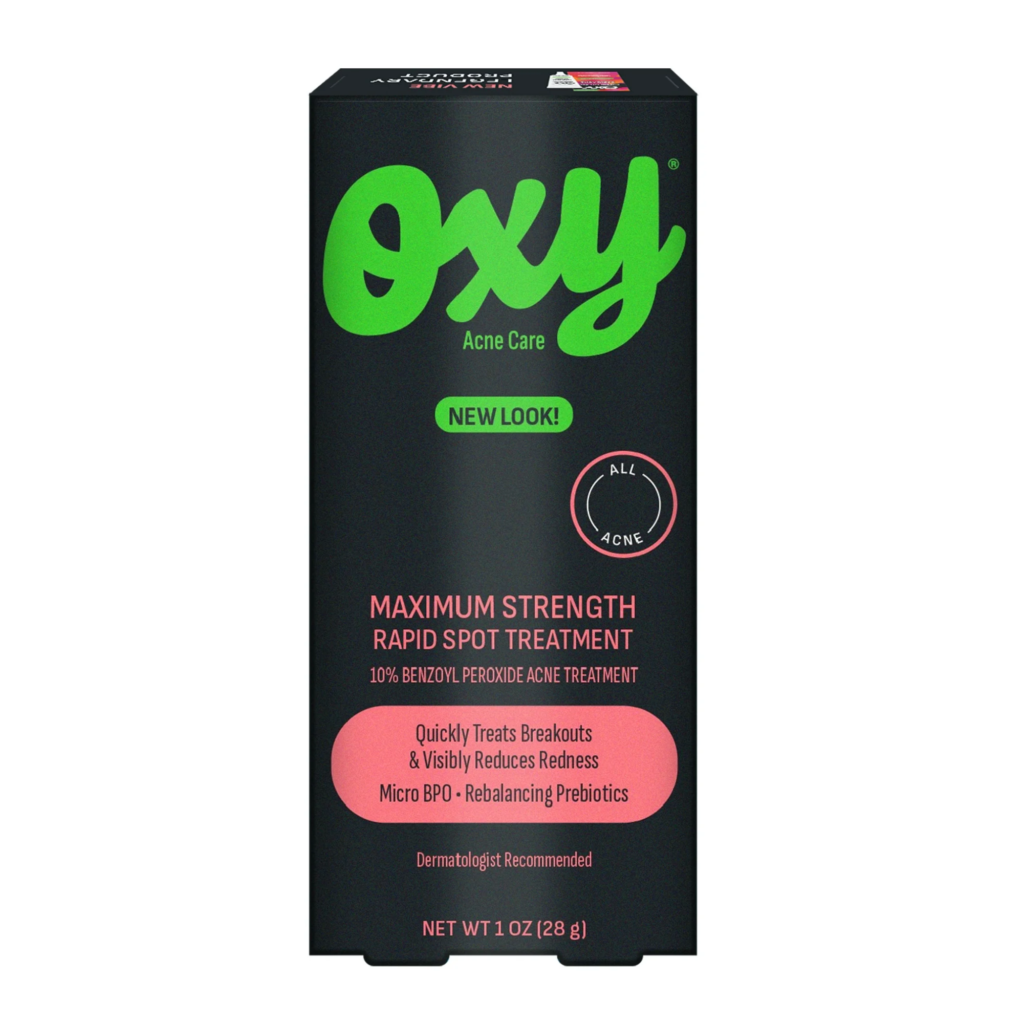 Oxy, Maximum Strength Rapid Spot Treatment for Acne, Clears Blemishes Fast, 0.65 oz