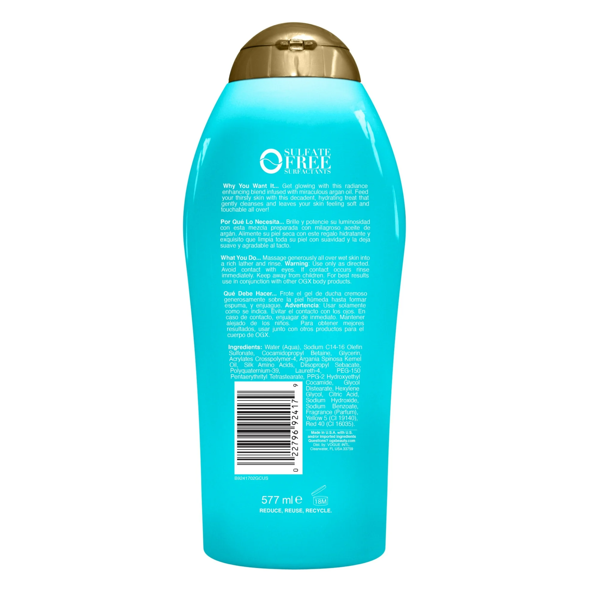 Moroccan Argan Oil®, Extra Hydrating Body Wash, Nourishing Formula for Dry Skin, 16 fl oz - Pharmaful