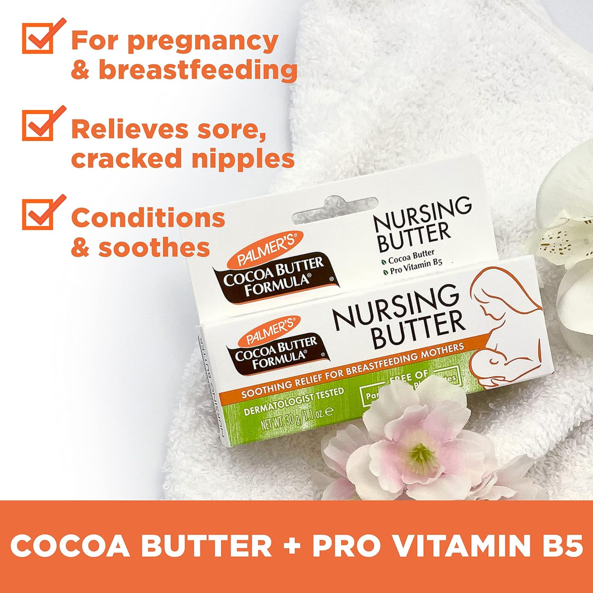 Palmer's, Cocoa Butter Formula Nursing Butter, Soothing and Natural Skin Moisturizer, 1.1 Ounce