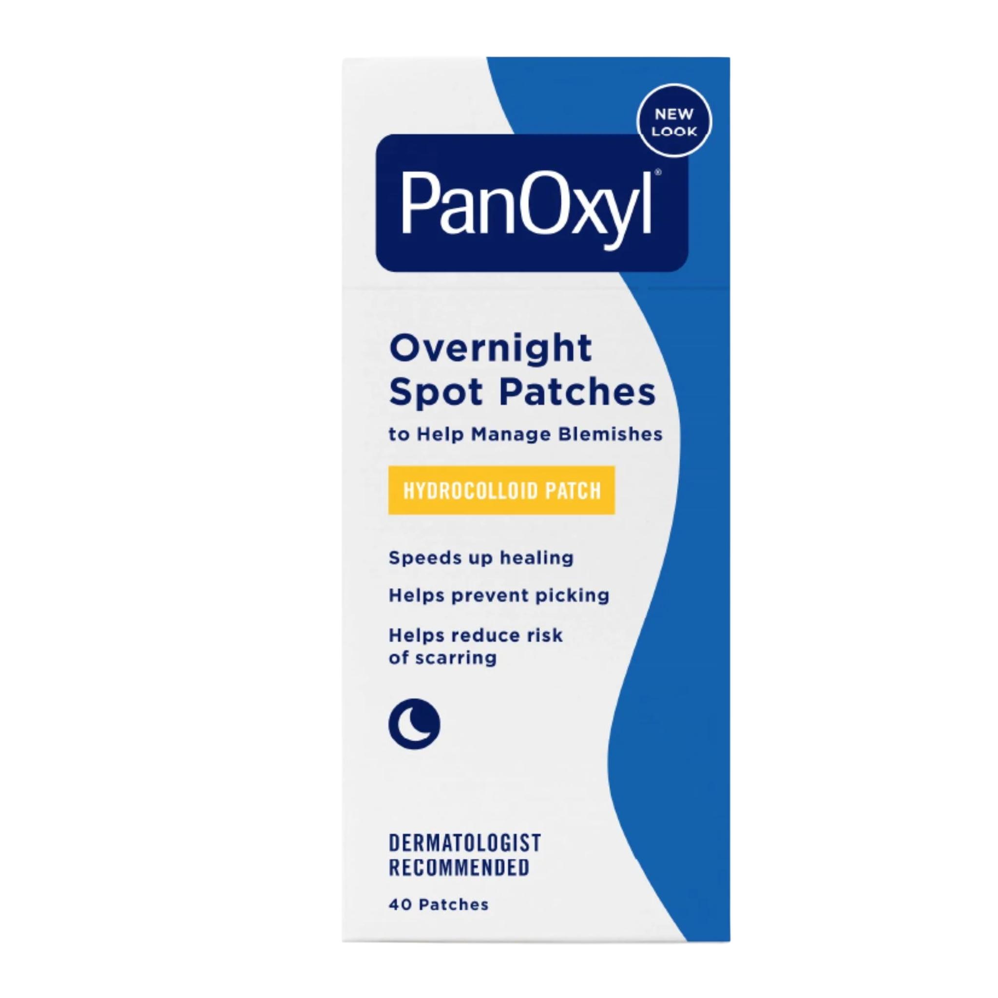 PanOxyl, Overnight Spot Patches for Face, Clear Pimple Patches for Targeted Acne Care, 40 Count